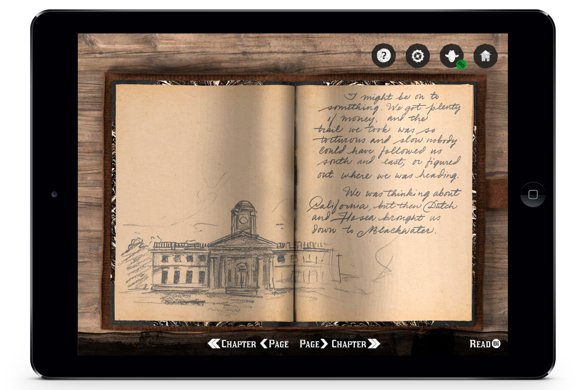 journal d'Arthur Morgan sur l'application mobile de Red Dead Redemption 2