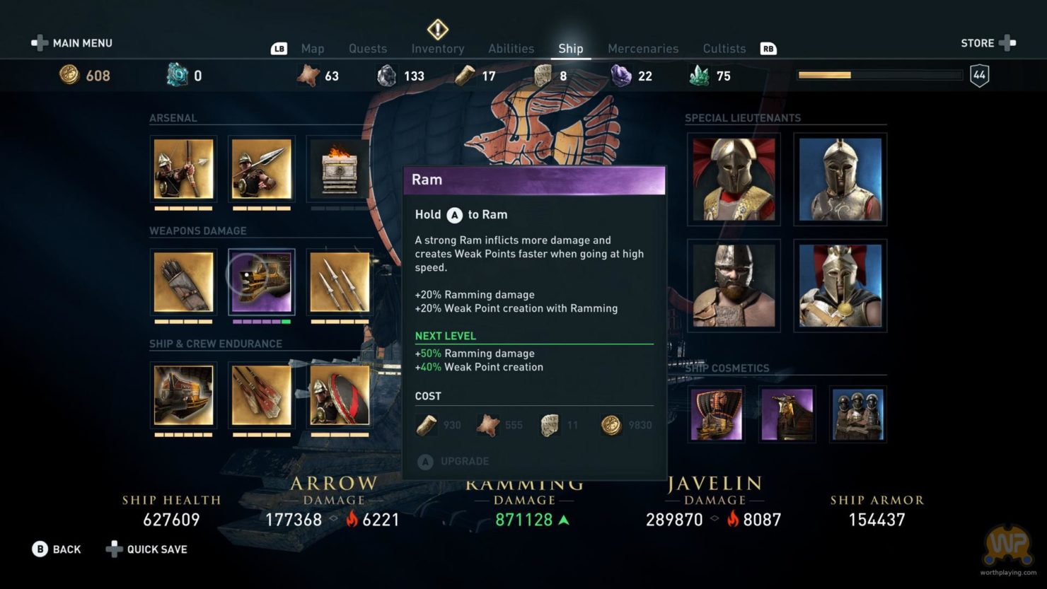 Assassin's Creed Odyssey inventaire personnage avec description objet
