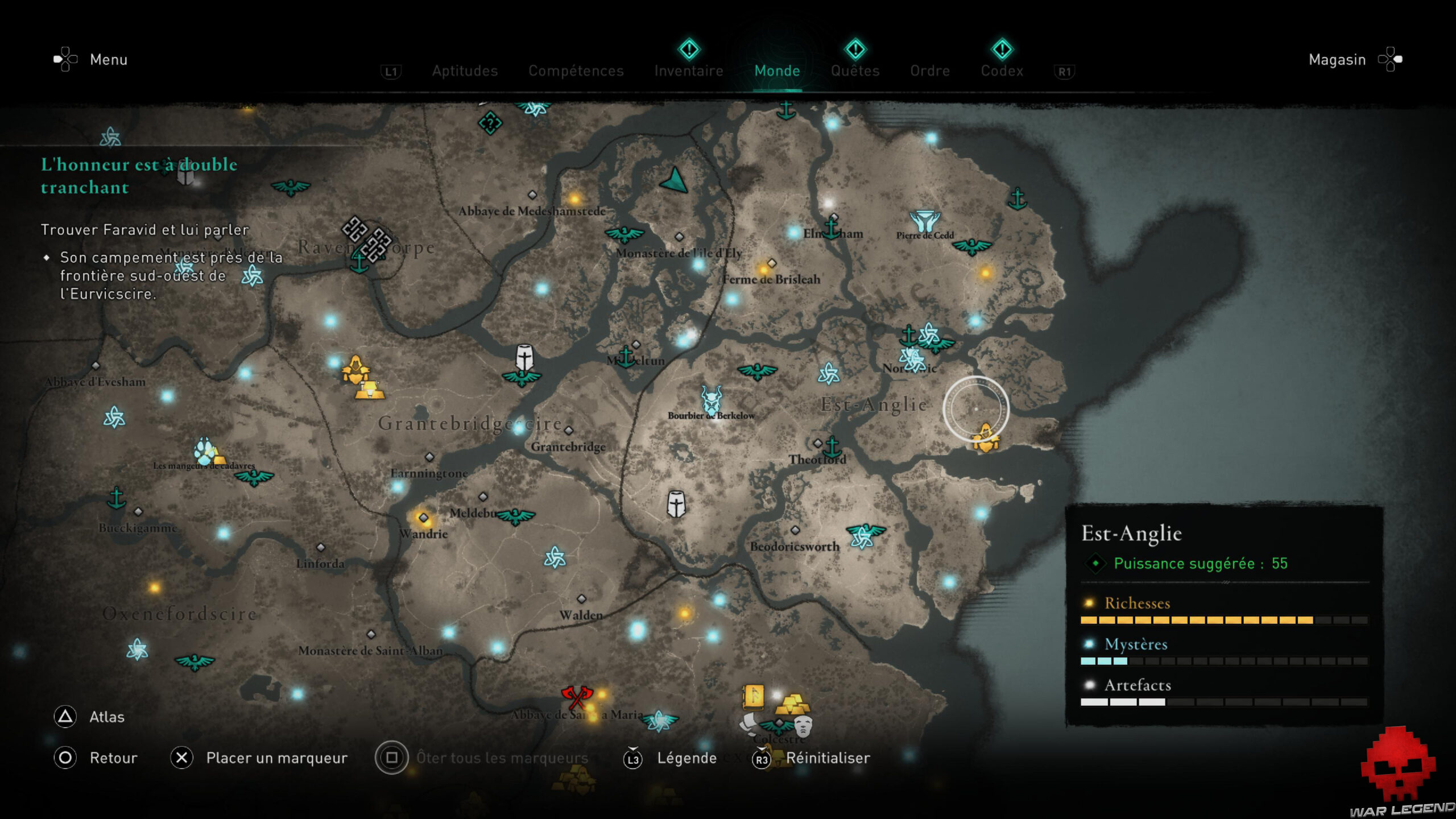 Assassin’s Creed Valhalla Thor 16 Carte Est-Anglie Assassin's Creed Valhalla