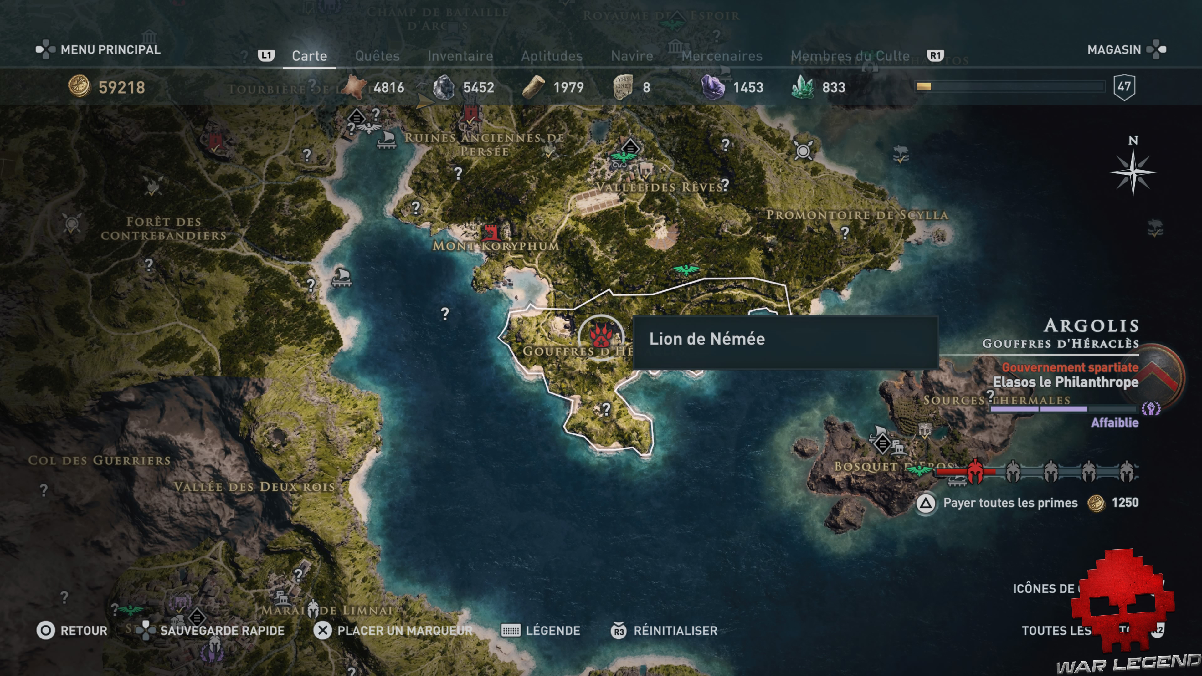 Guide bêtes mythiques assassin's creed odyssey lion de némée emplacement
