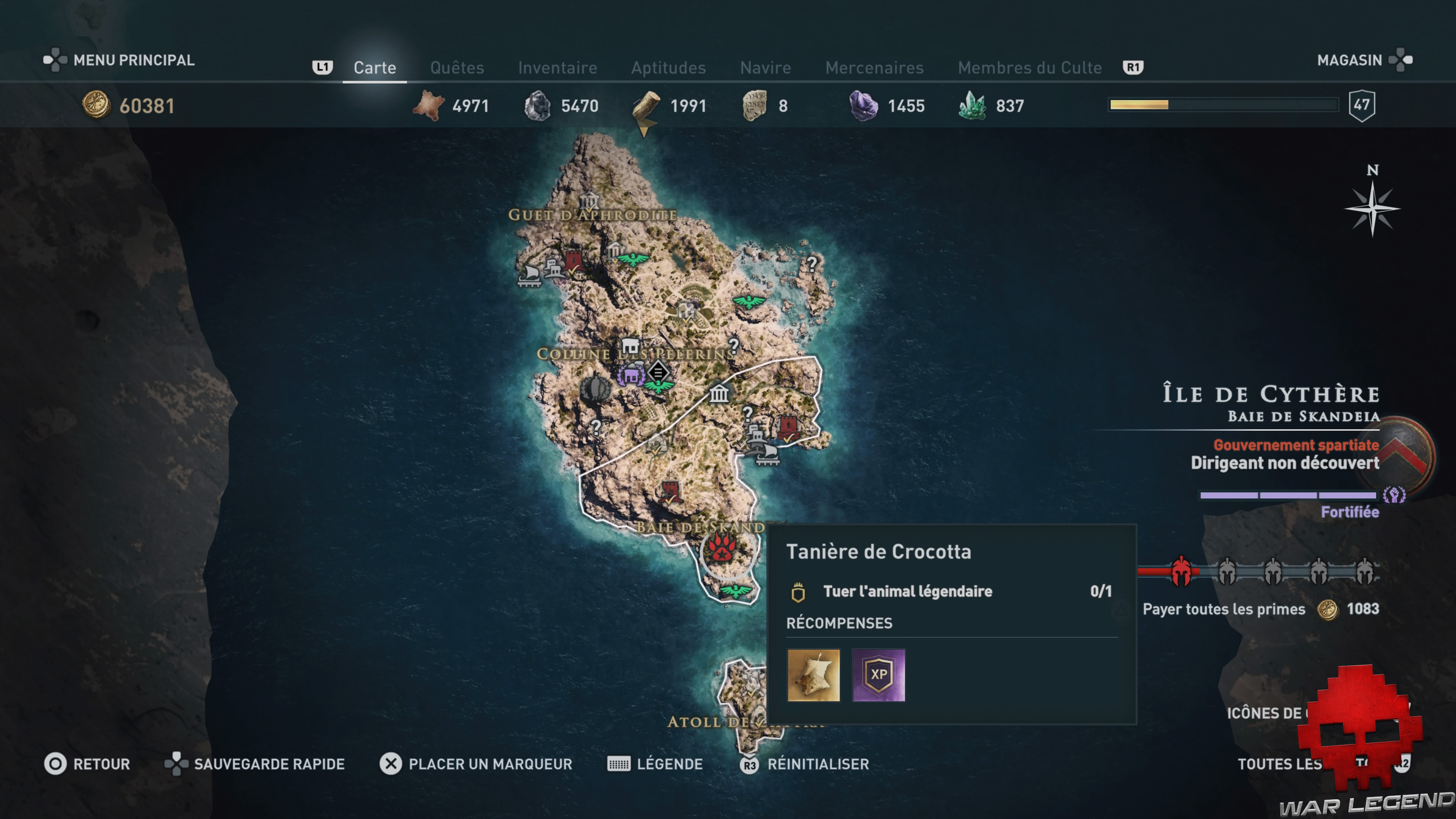 Guide bêtes mythiques assassin's creed odyssey crocotta emplacement