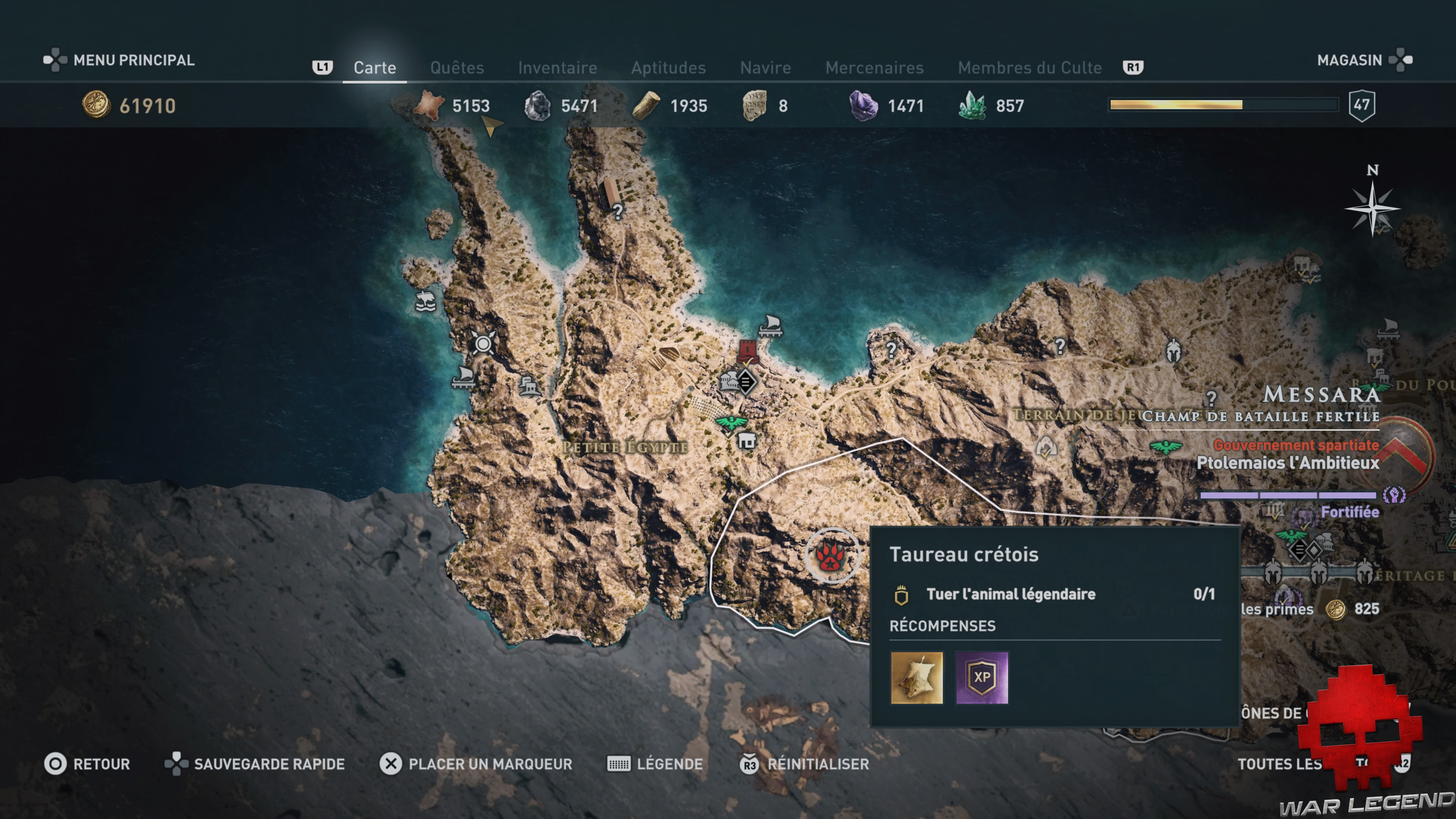 Guide bêtes mythiques assassin's creed odyssey taureau crétois emplacement