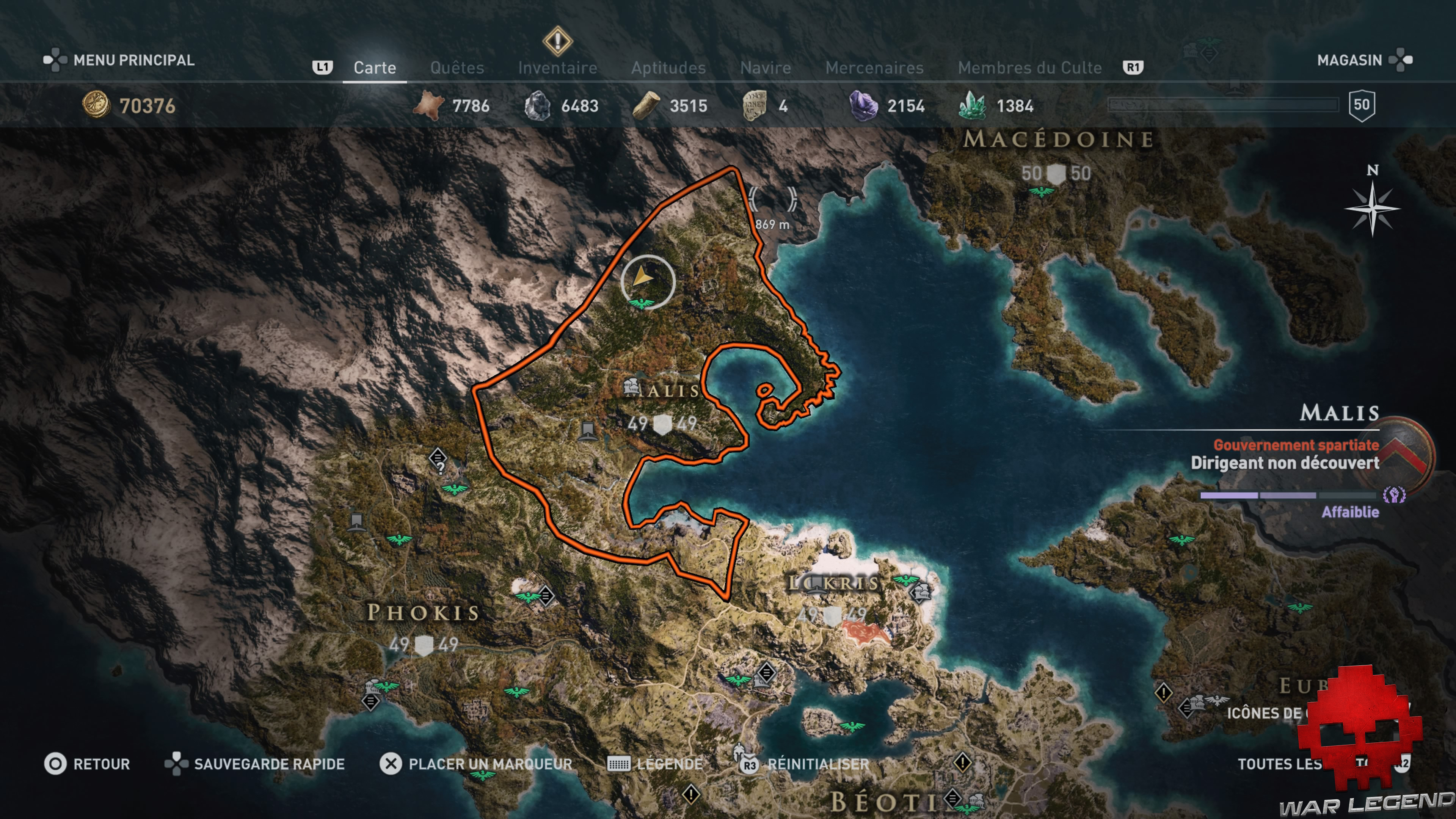 Guide licorne assassin's creed odyssey - carte malis