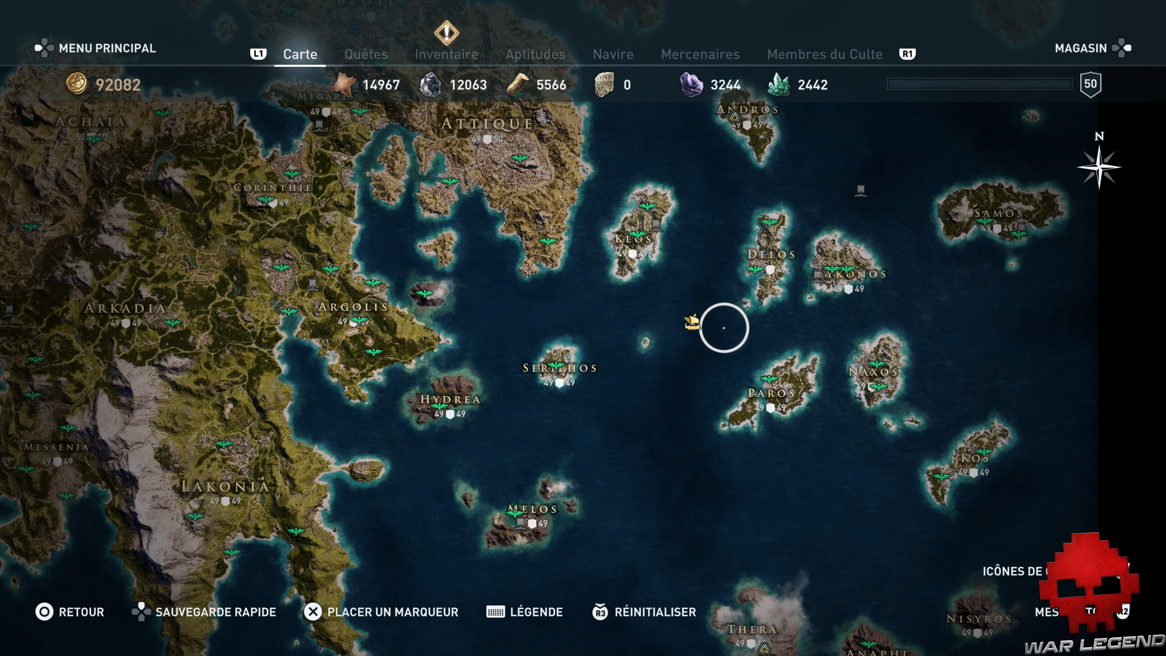 Guide assassin's creed odyssey emplacement aube écarlate