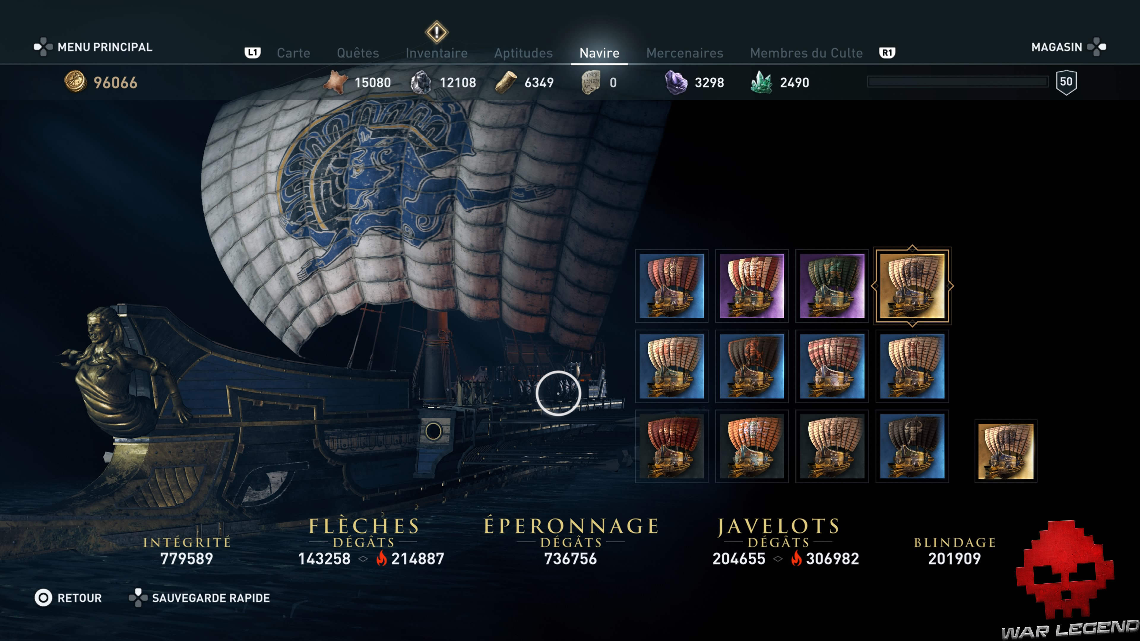 Guide Assassin's Creed Odyssey - Tous les cosmétiques de navire - apparence de navire
