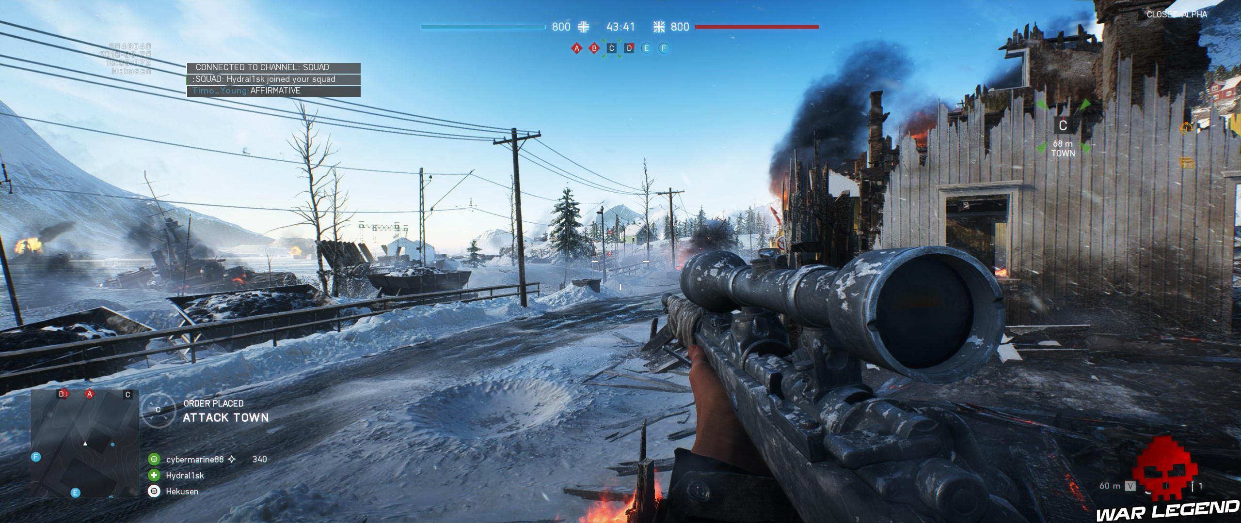 Battlefield V paysage enneigé, sniper