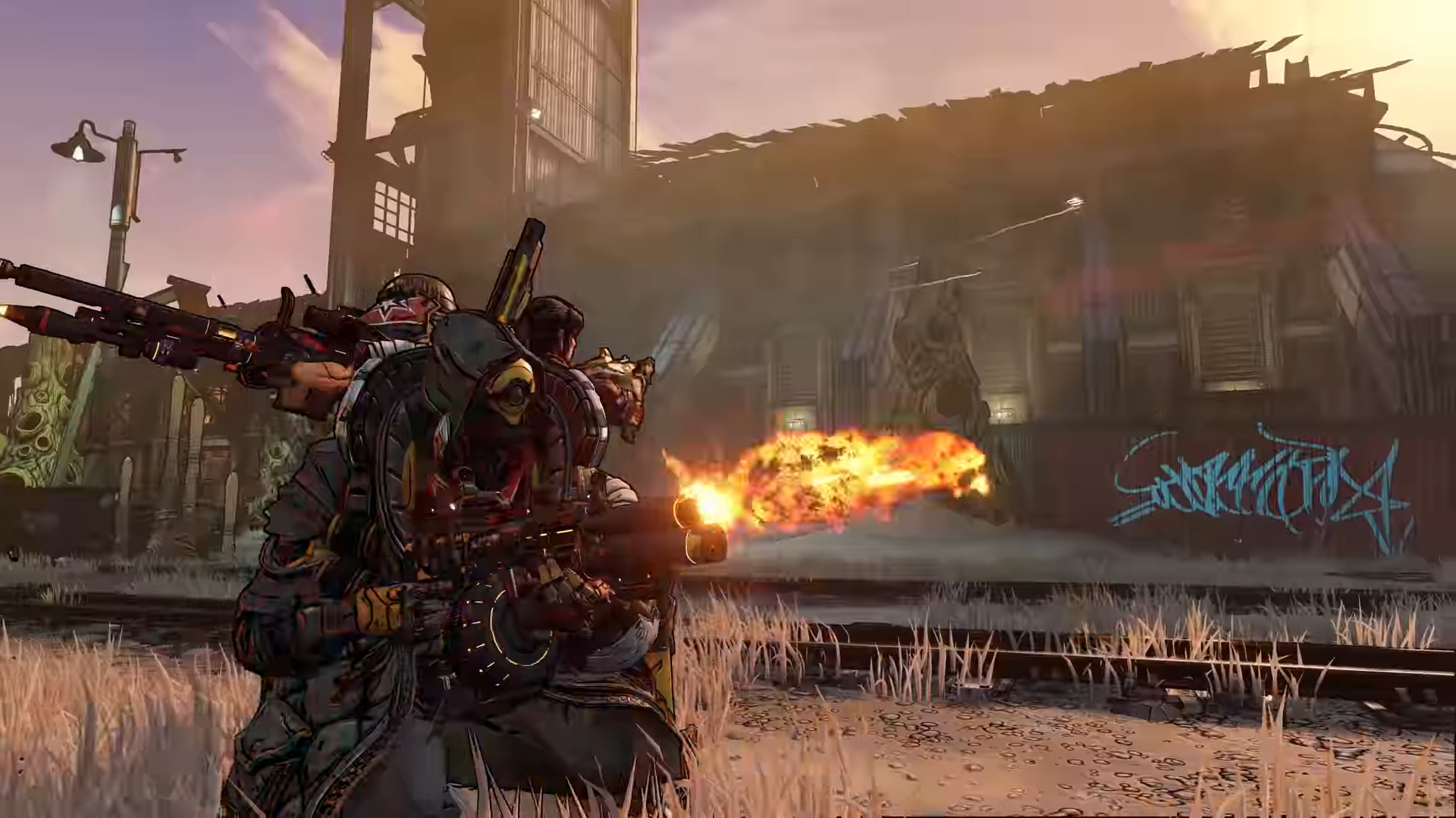 Les 4 chasseurs dos à dos