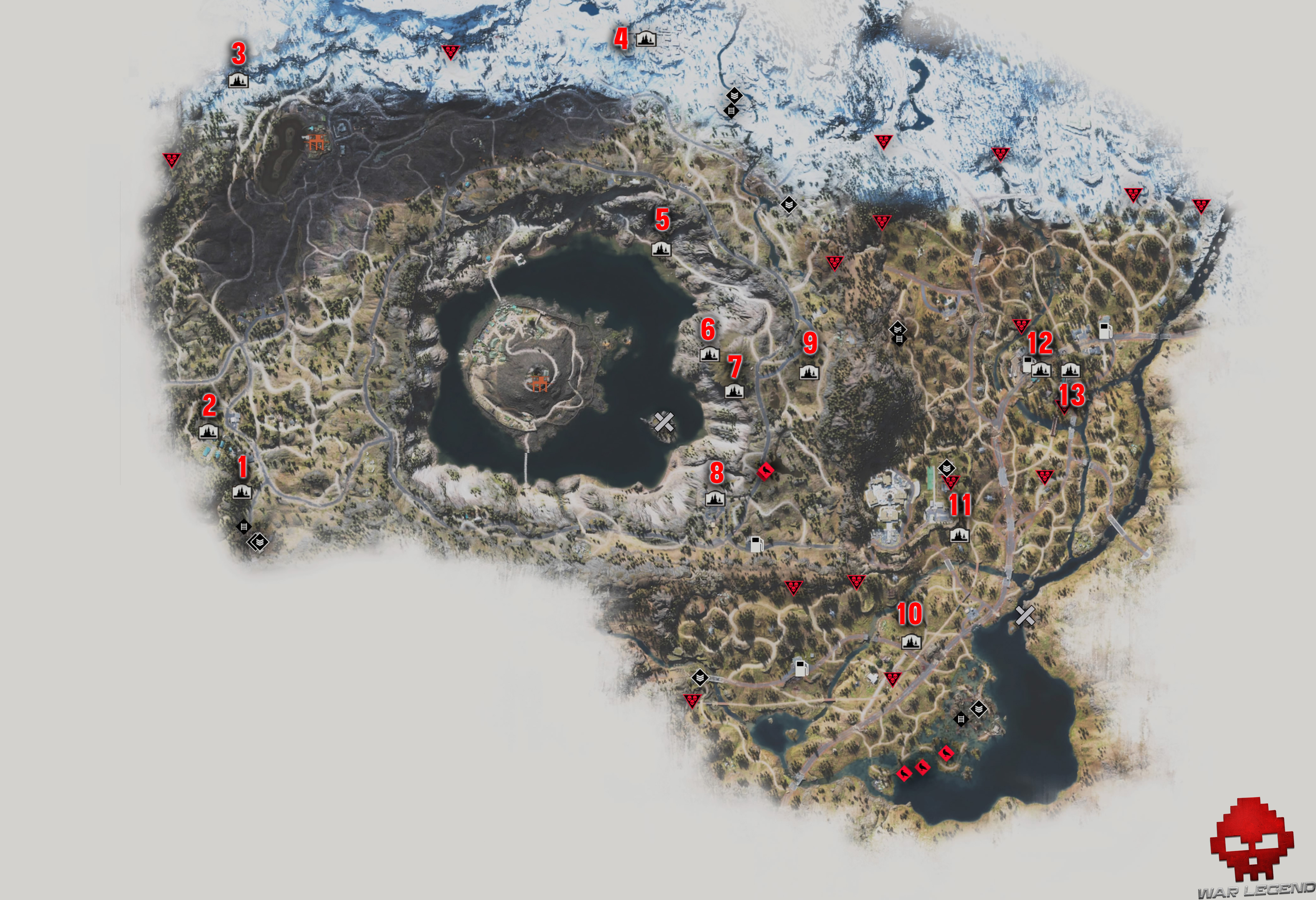 Carte plaques historiques Days Gone extrême sud