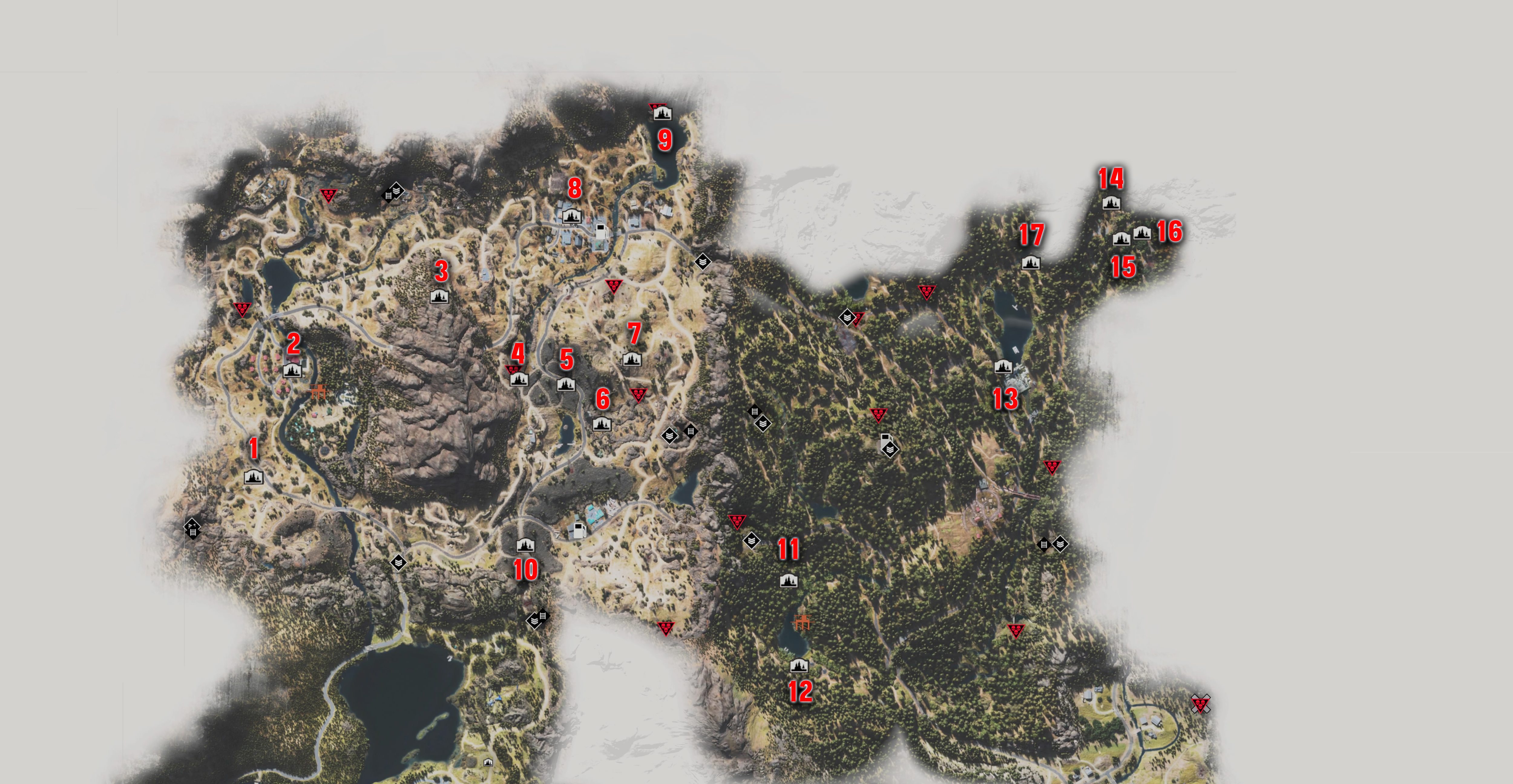 Carte plaques historiques Days Gone nord