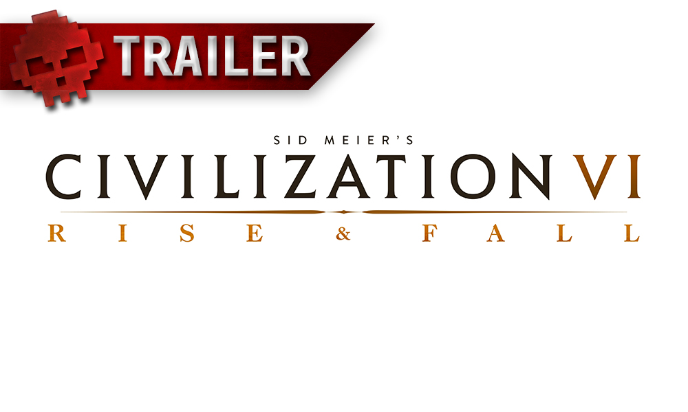 civilization vi rise and fall logo, bandeau trailer en haut à gauche