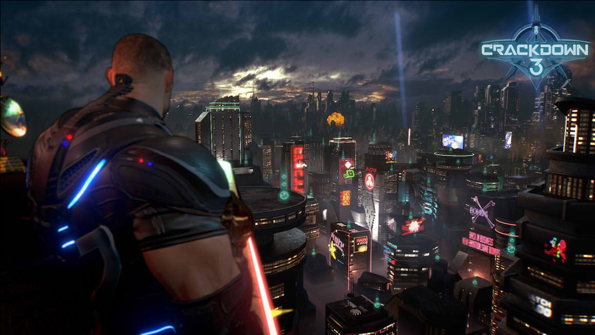 Crackdown 3 - Homme sur un toit en ville