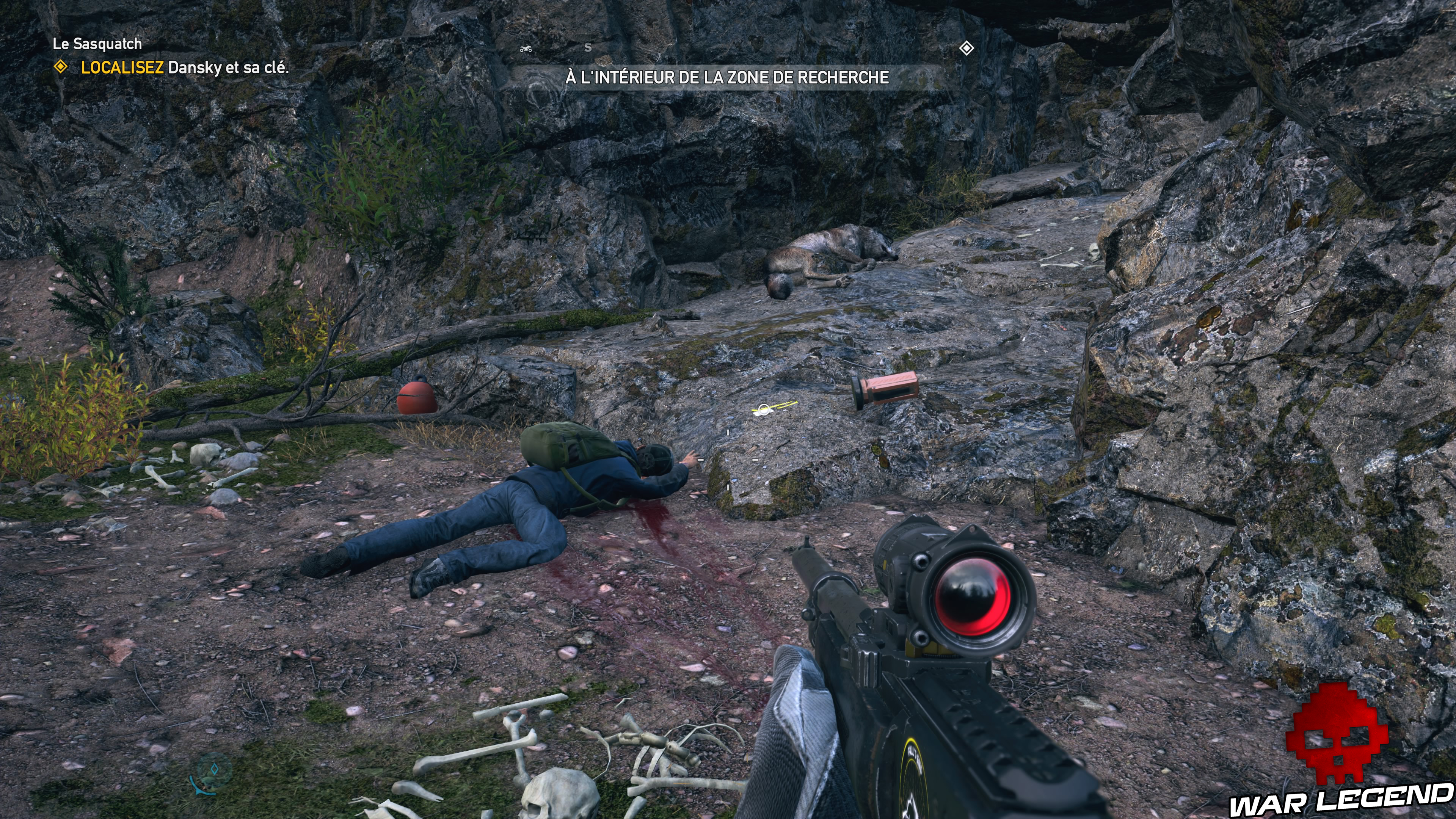 Guide Far Cry 5 - Les caches de survivaliste de la région de Jacob (Whitetail Mountains) cadavre dansky