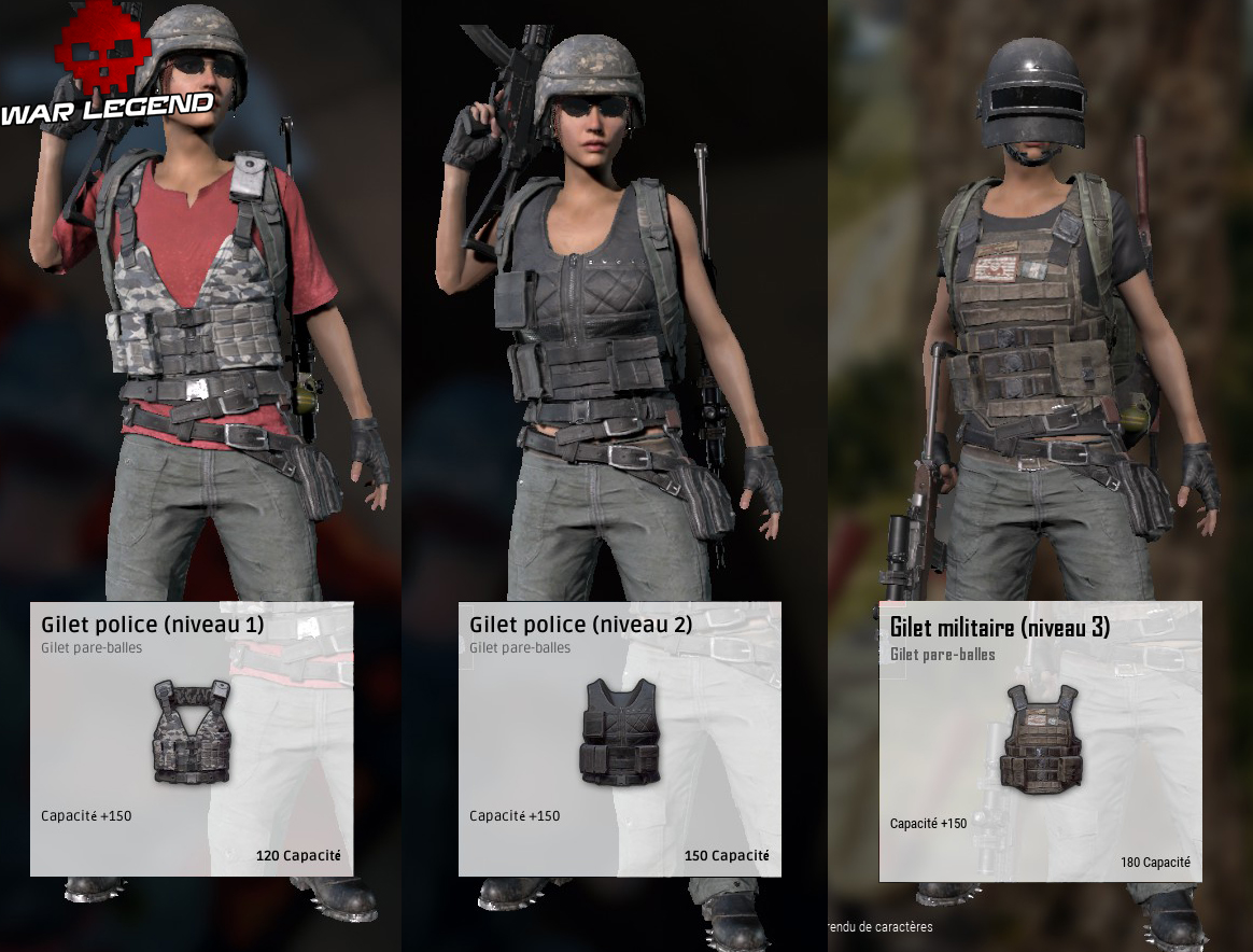 guide pubg tous les tiers de veste