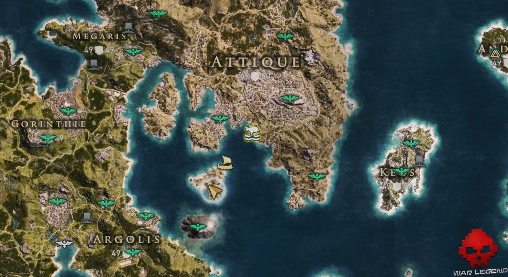Guide assassin's creed odyssey emplacement athéniens