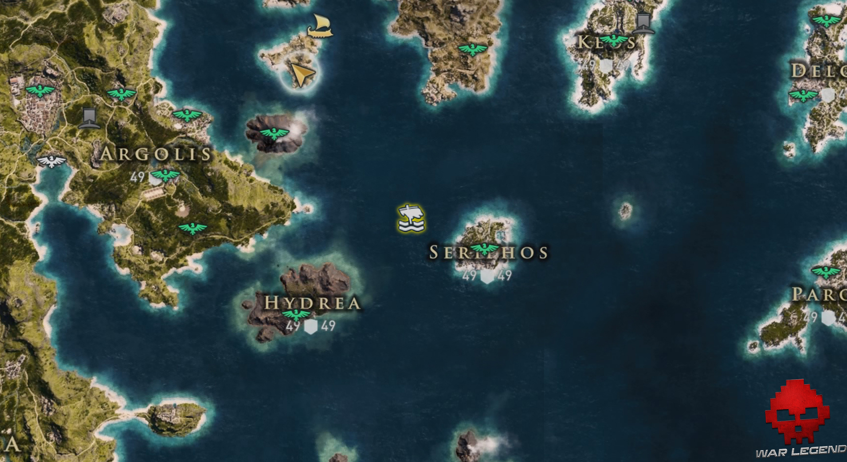 Guide assassin's creed odyssey emplacement pieuvre