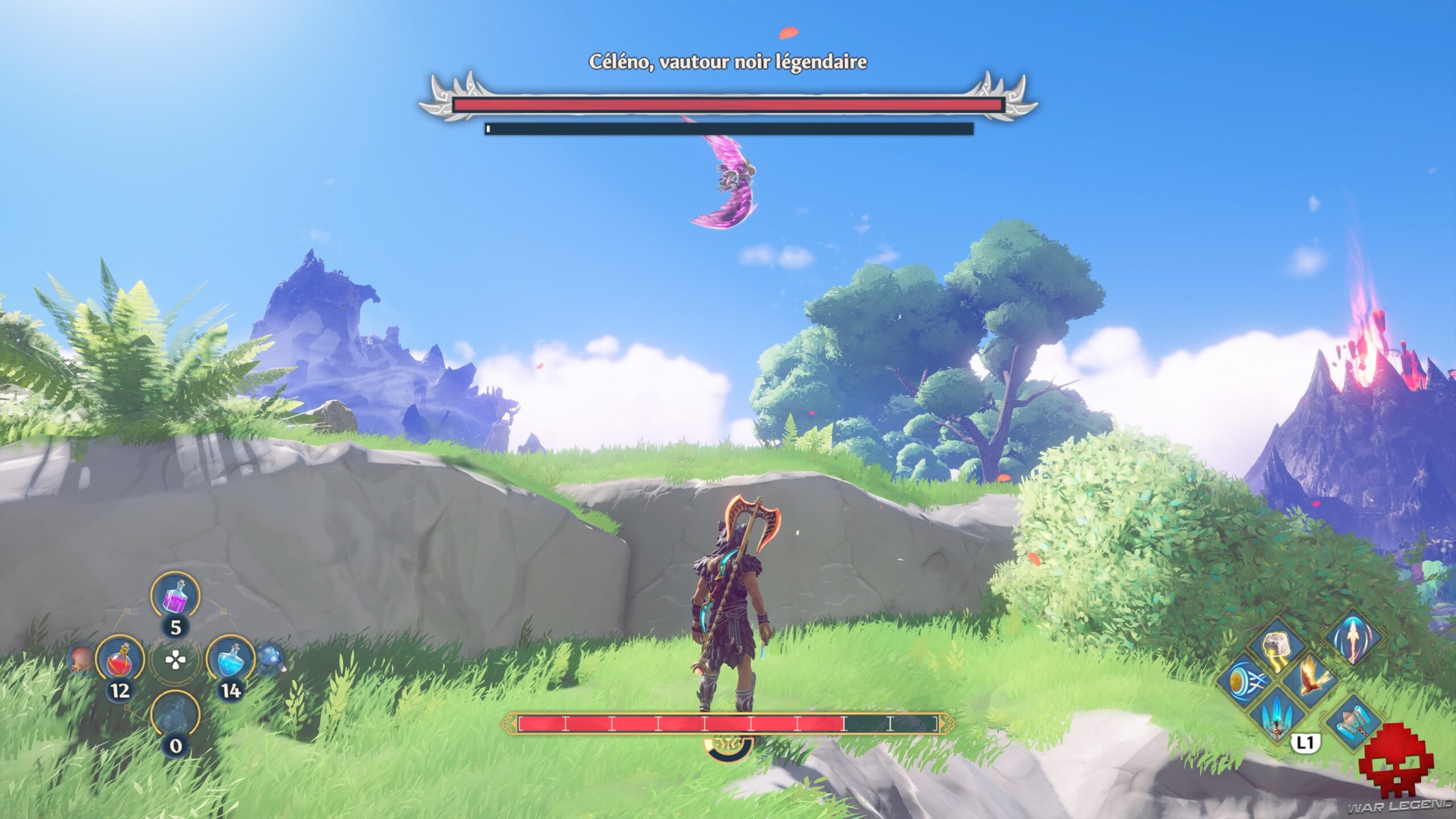 Guide bêtes légendaires Immortals Fenyx Rising 04 Céléno, vautour noir légendaire - Immortals Fenyx Rising