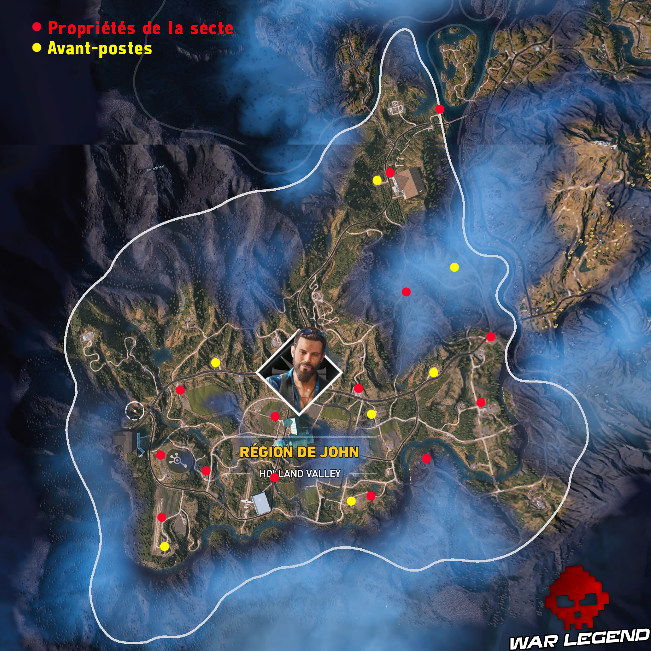 Guide carte région John Far Cry 5