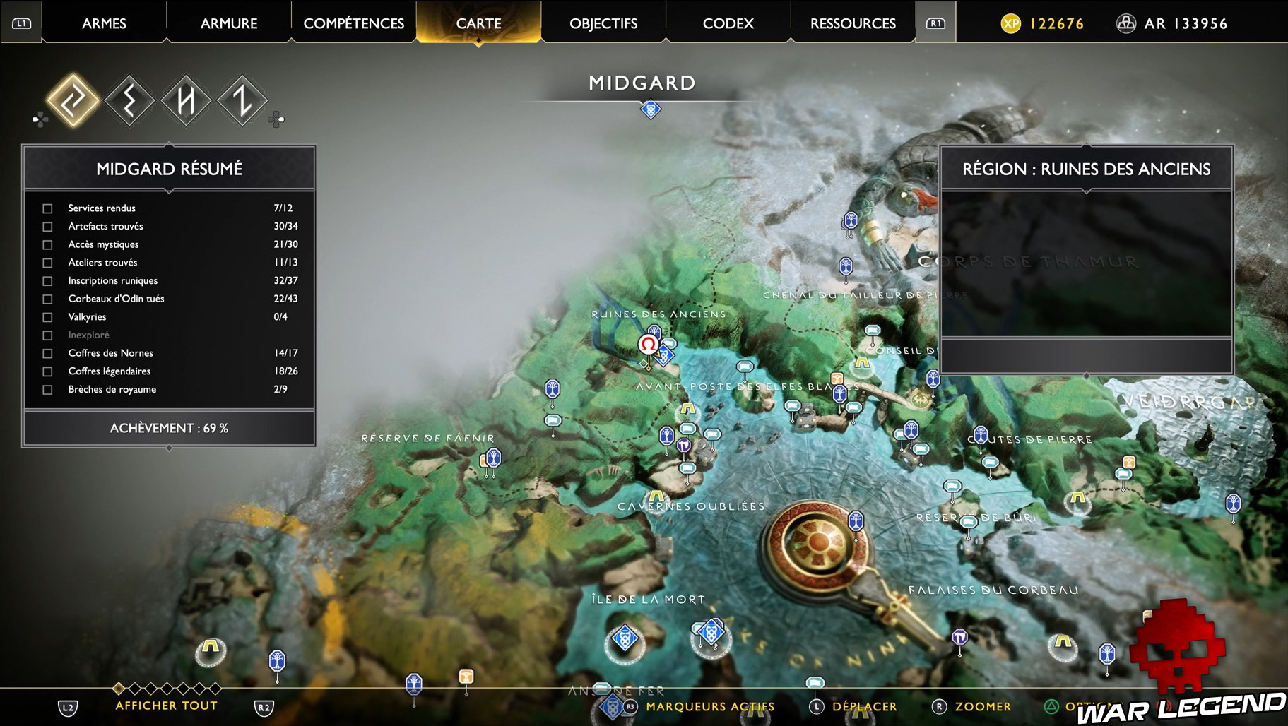 Guide collectibles god of war rivage des neuf accès mystique 7