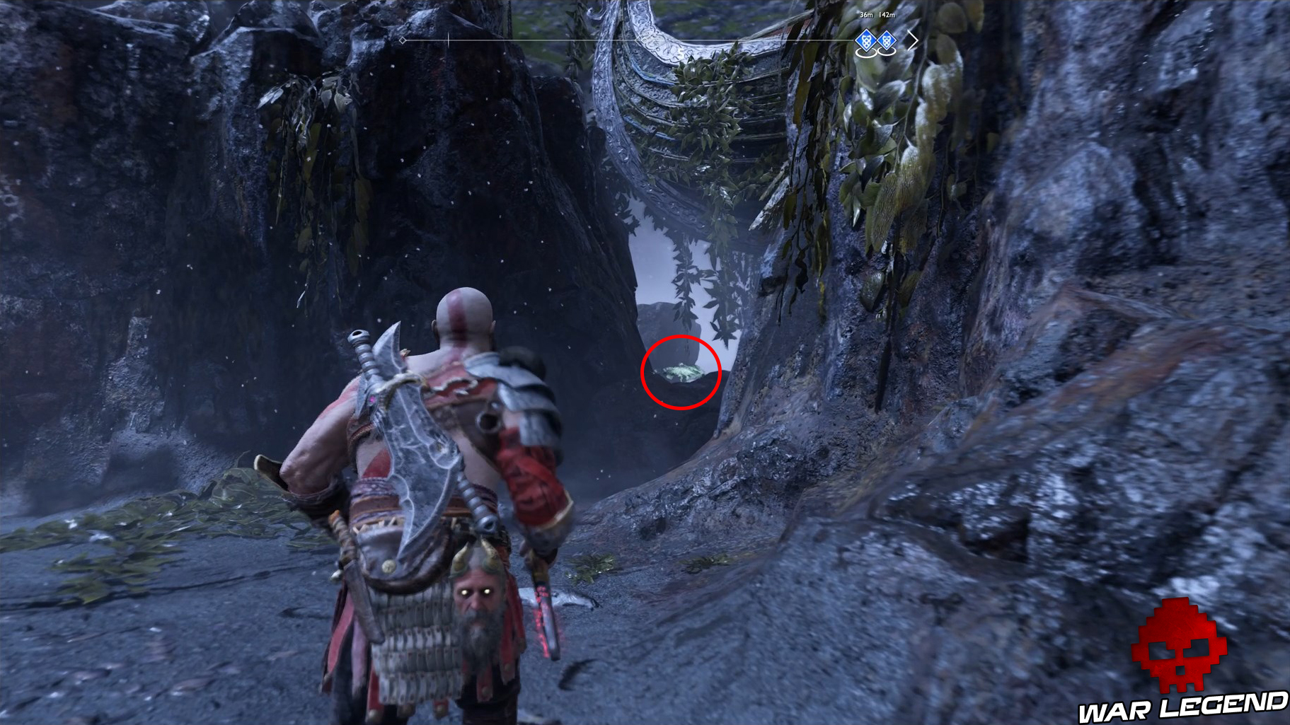 Guide collectibles god of war île de la mort corbeau d'Odin