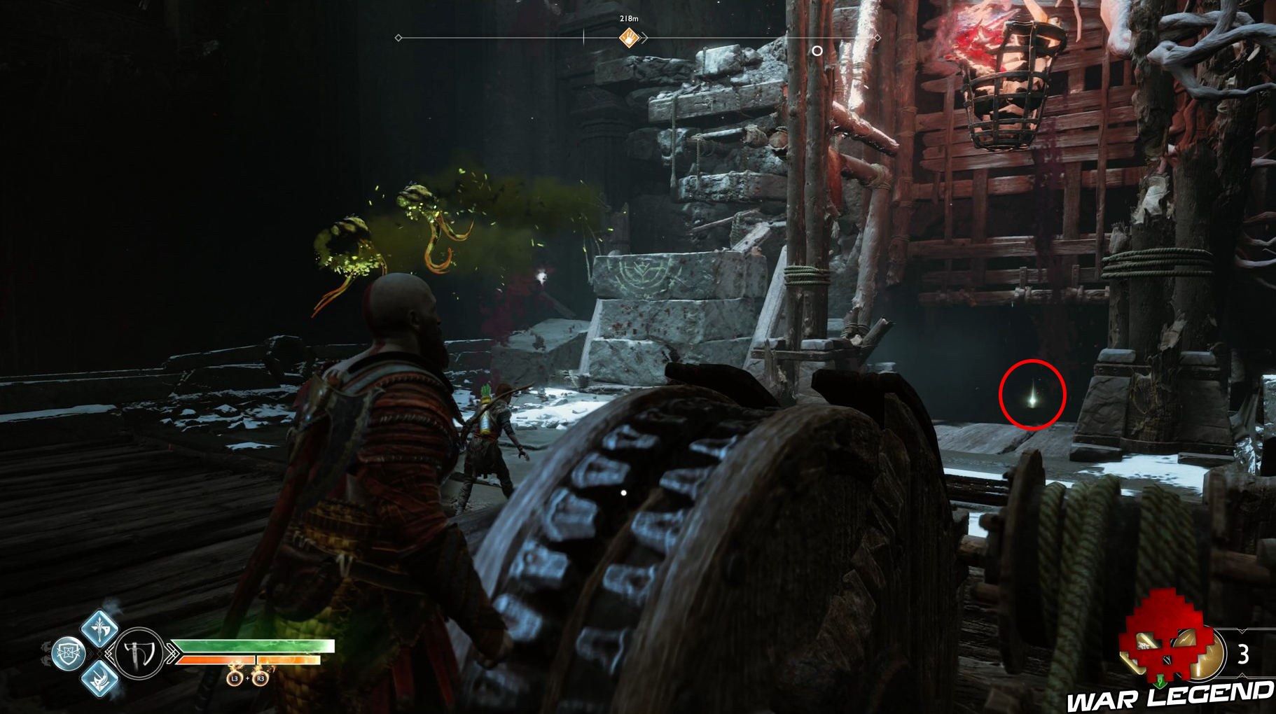 Guide god of war montagne artefact 5