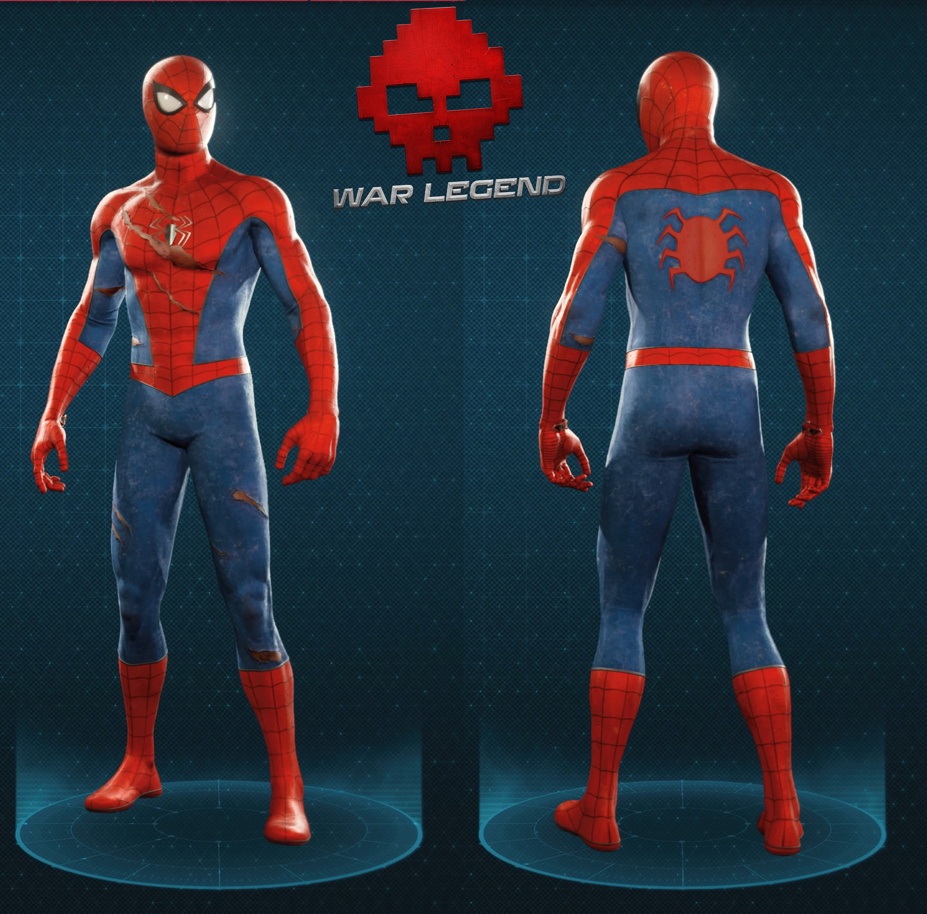 Guide spider-man costume classique endommagé