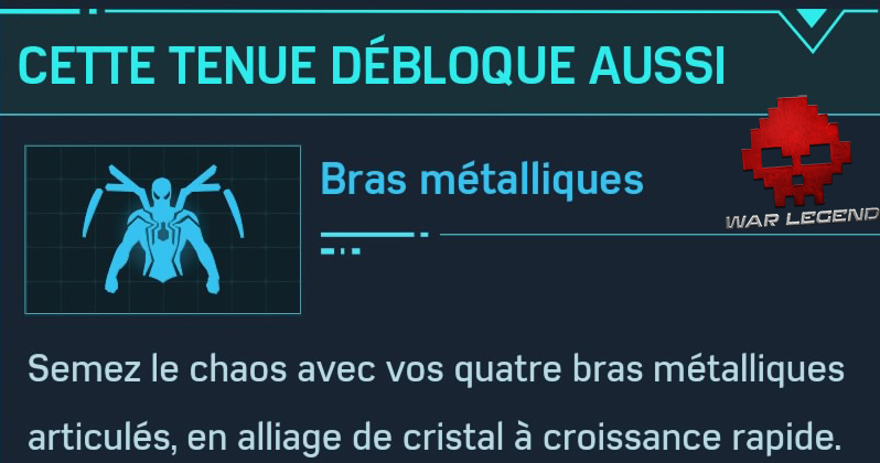 Guide spider-man costume iron spider bras métalliques