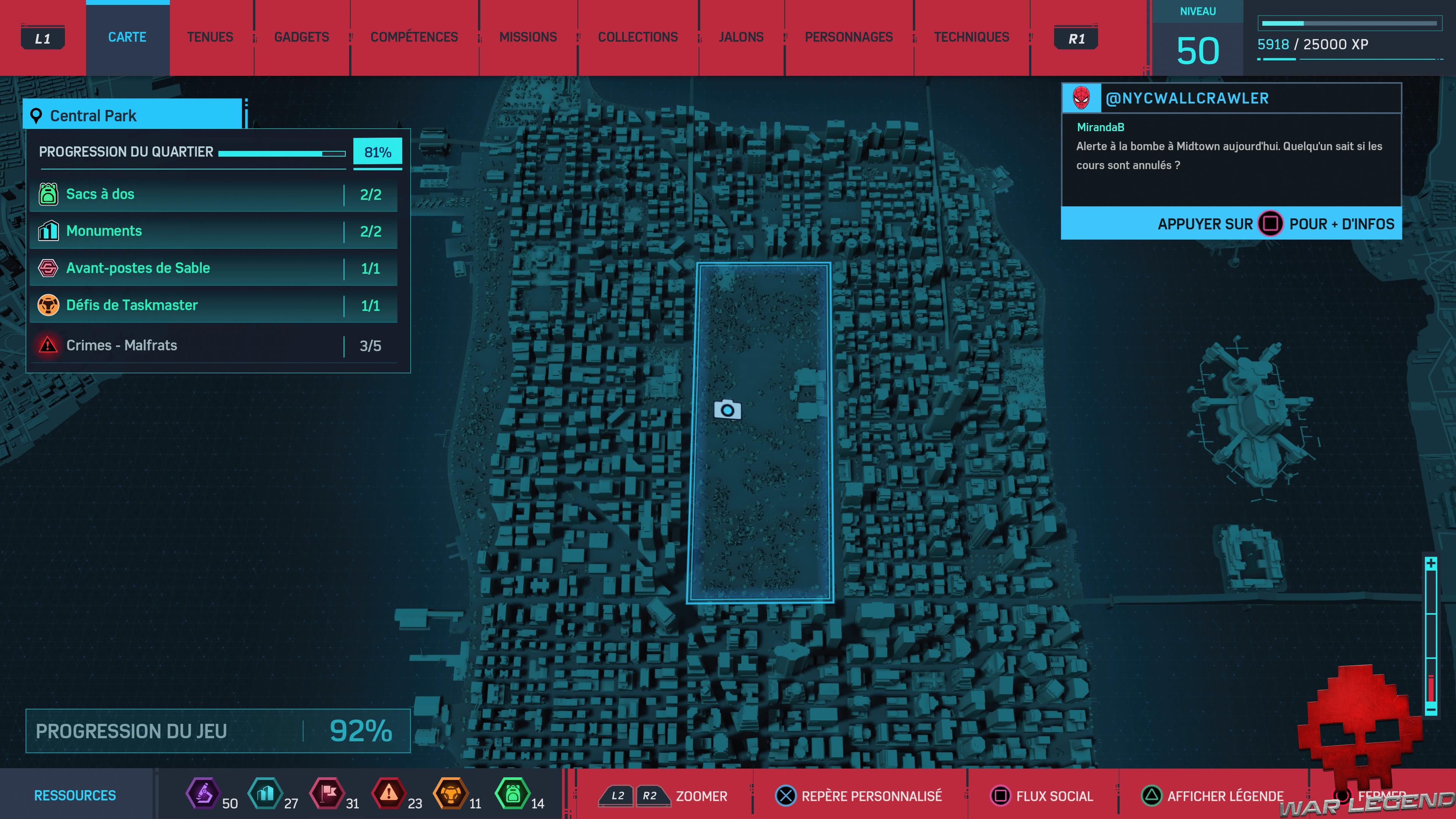 Spider-Man photo secrète Château du Belvédère carte