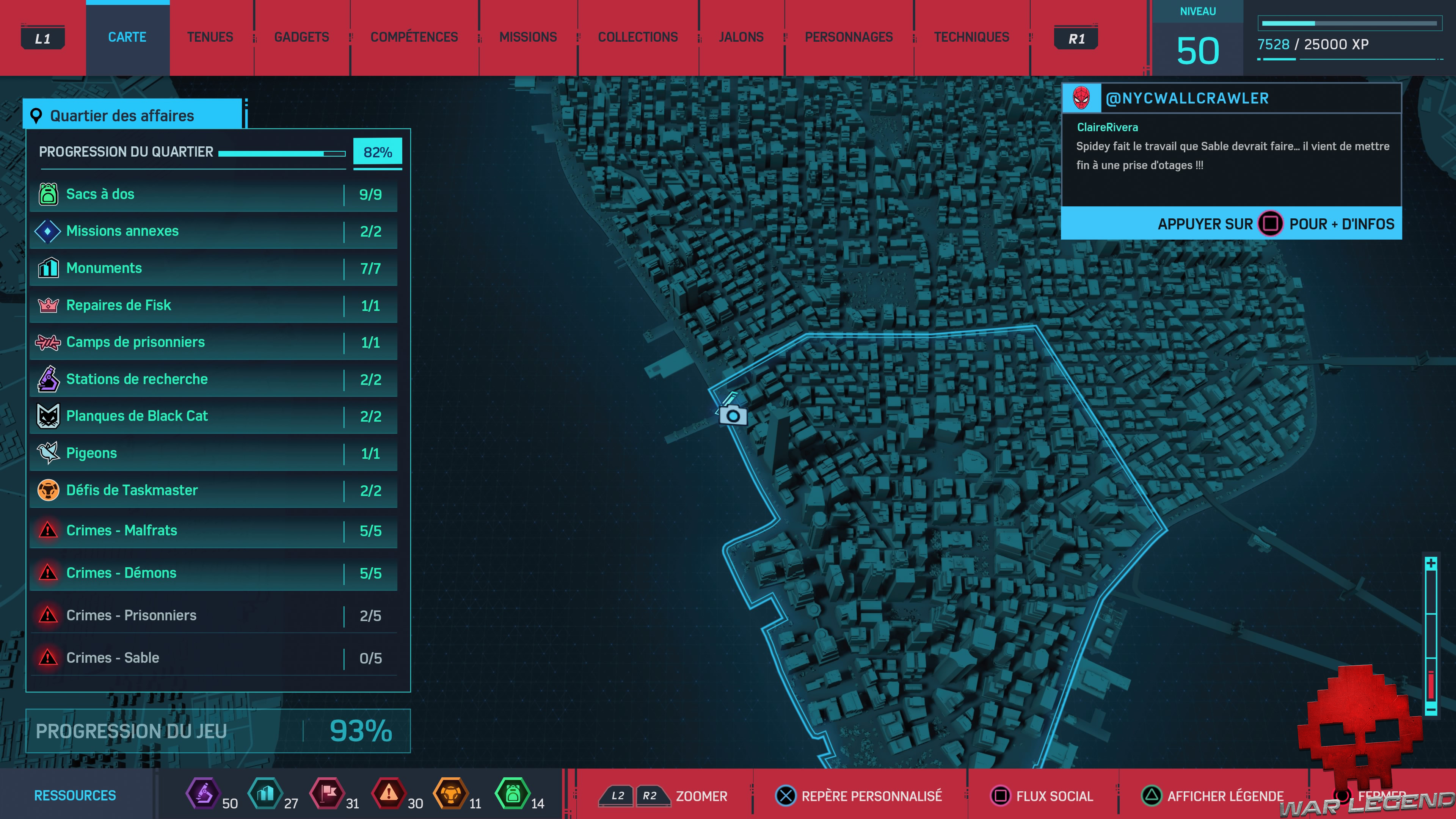 Spider-Man photo secrète court de tennis carte