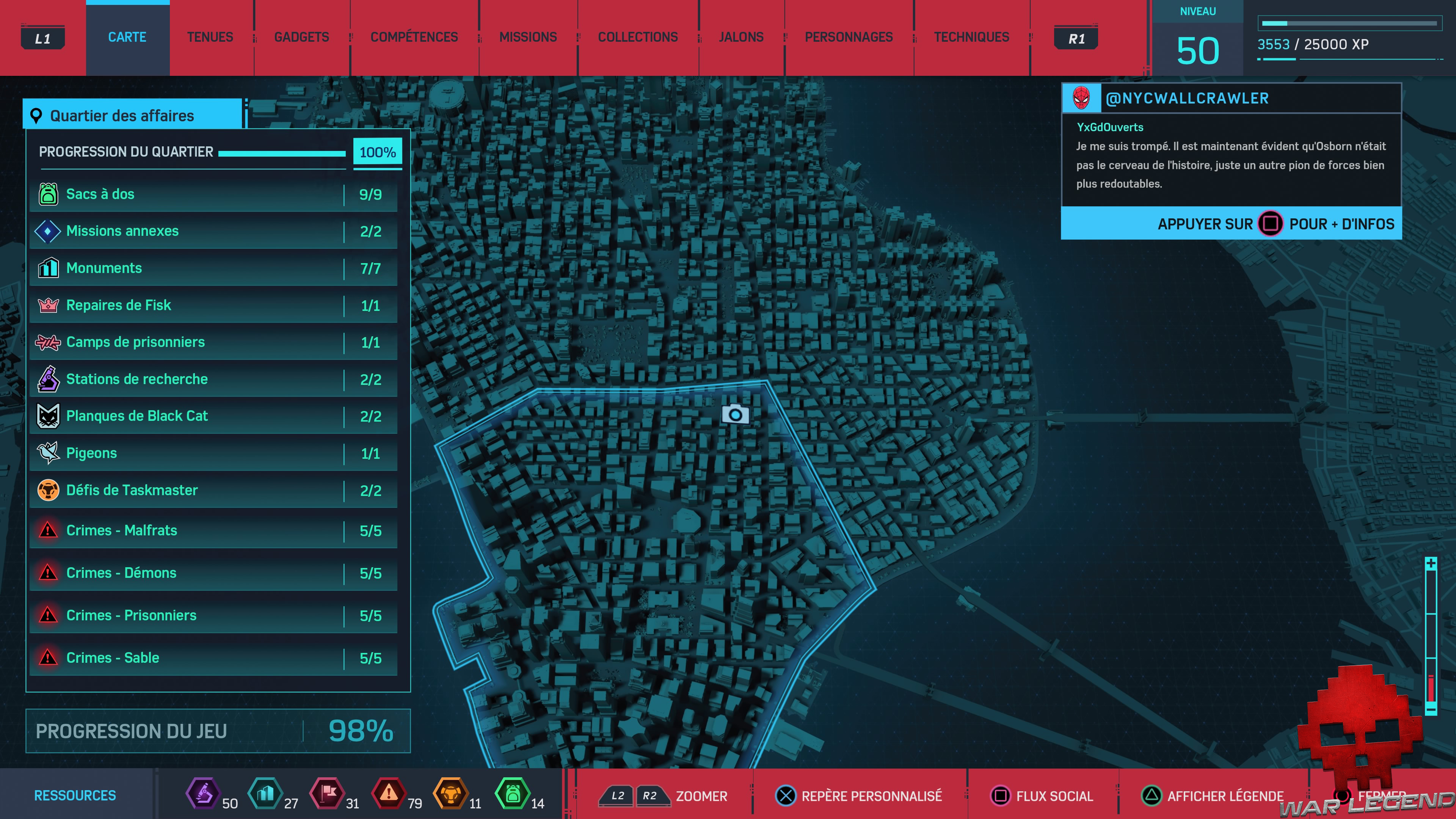 Spider-Man photo secrète statue du puck building carte