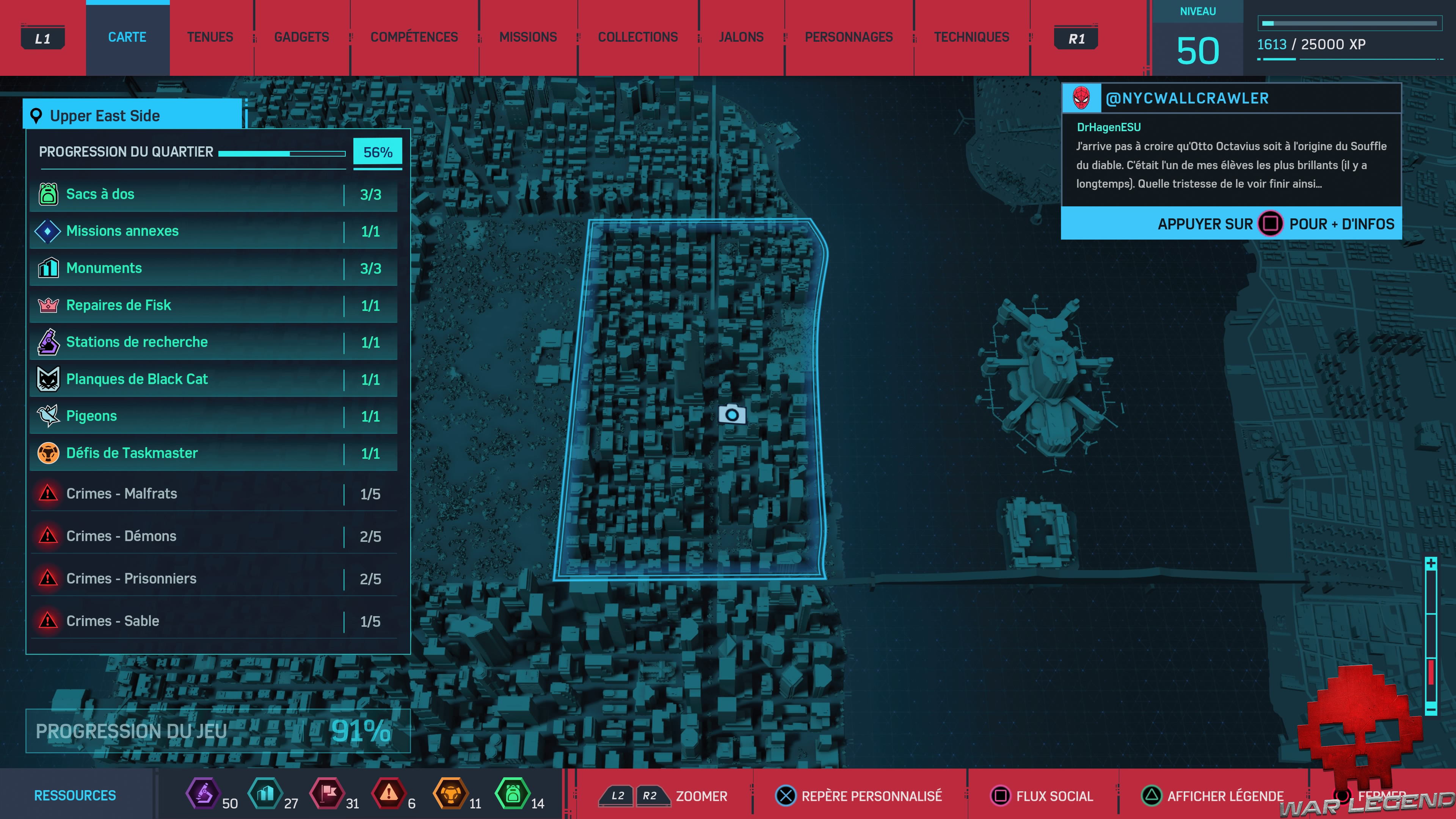 Spider-Man photo secrète Fontaine carte