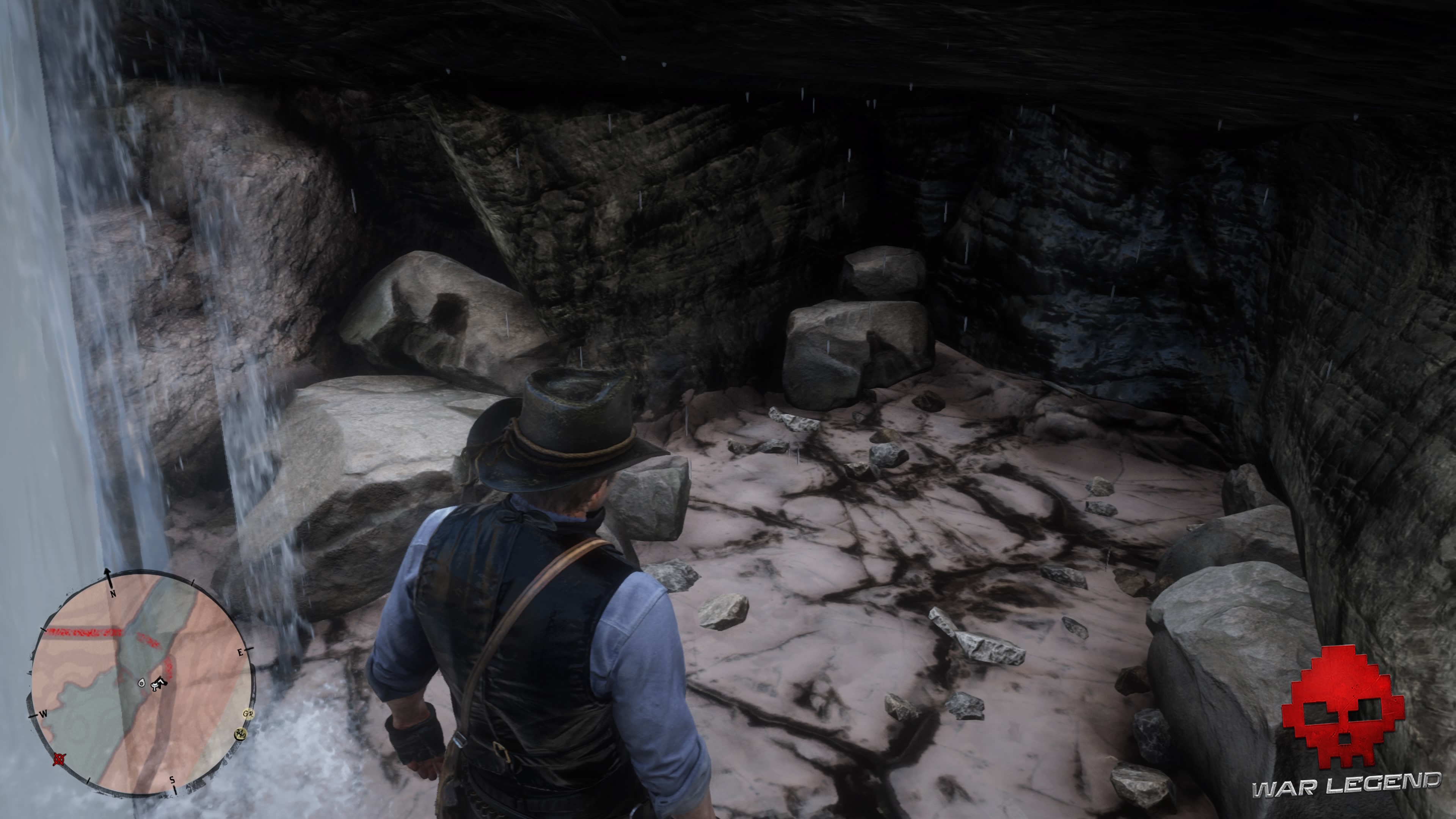 Soluce Red Dead Redemption 2 Le trésor à gros enjeux une cavité derrière une cascade d'eau