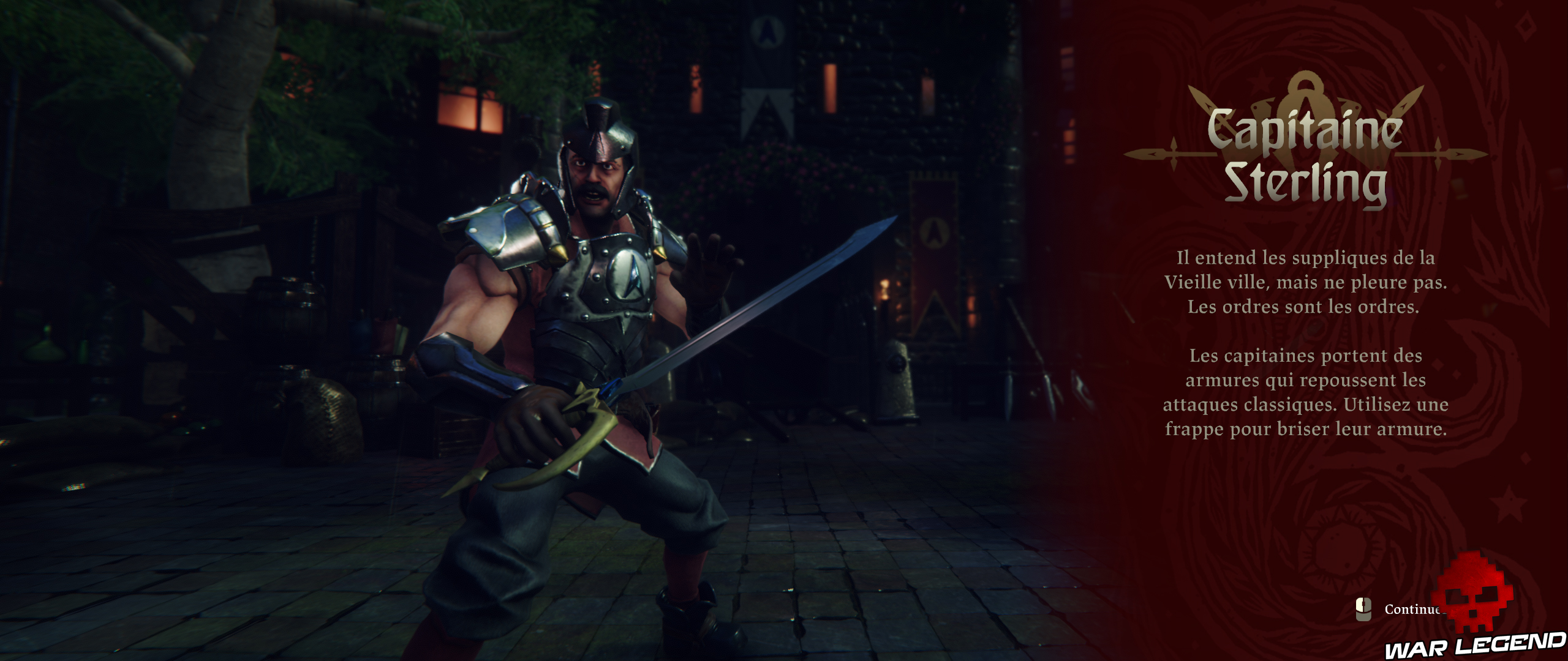 boss du jeu avec texte descriptif à droite