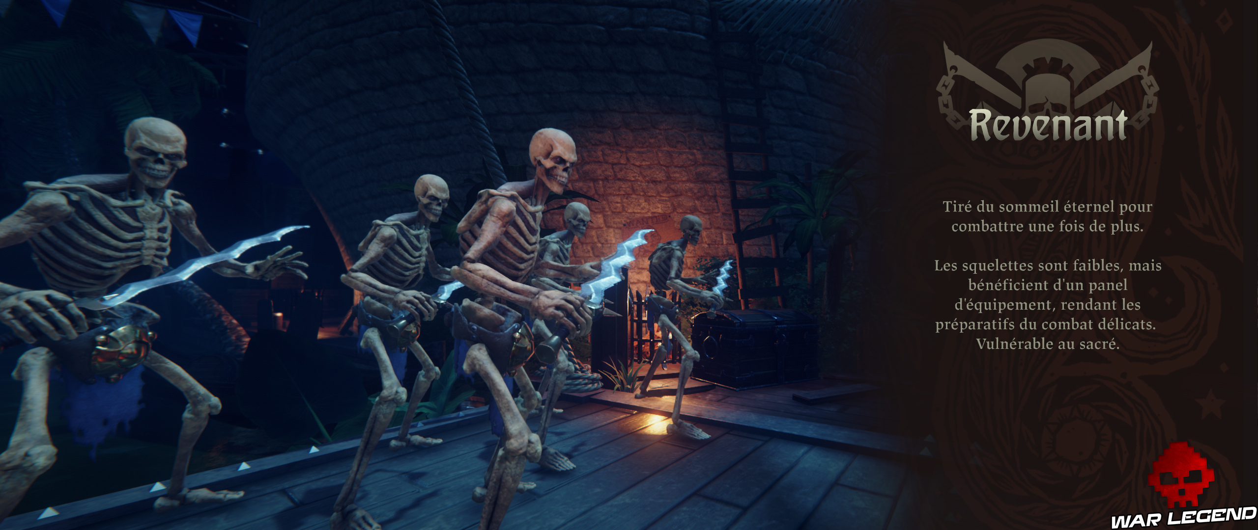 squelettes avec texte de présentation sur la droite