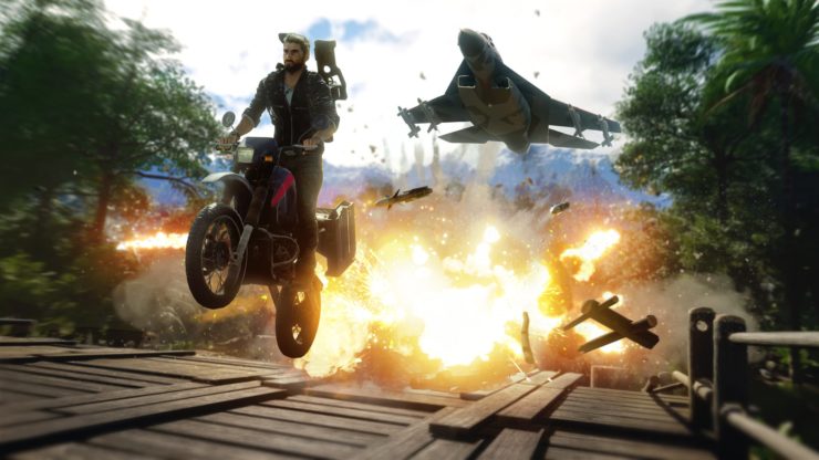 Just Cause 4 leak explosion, moto et avion