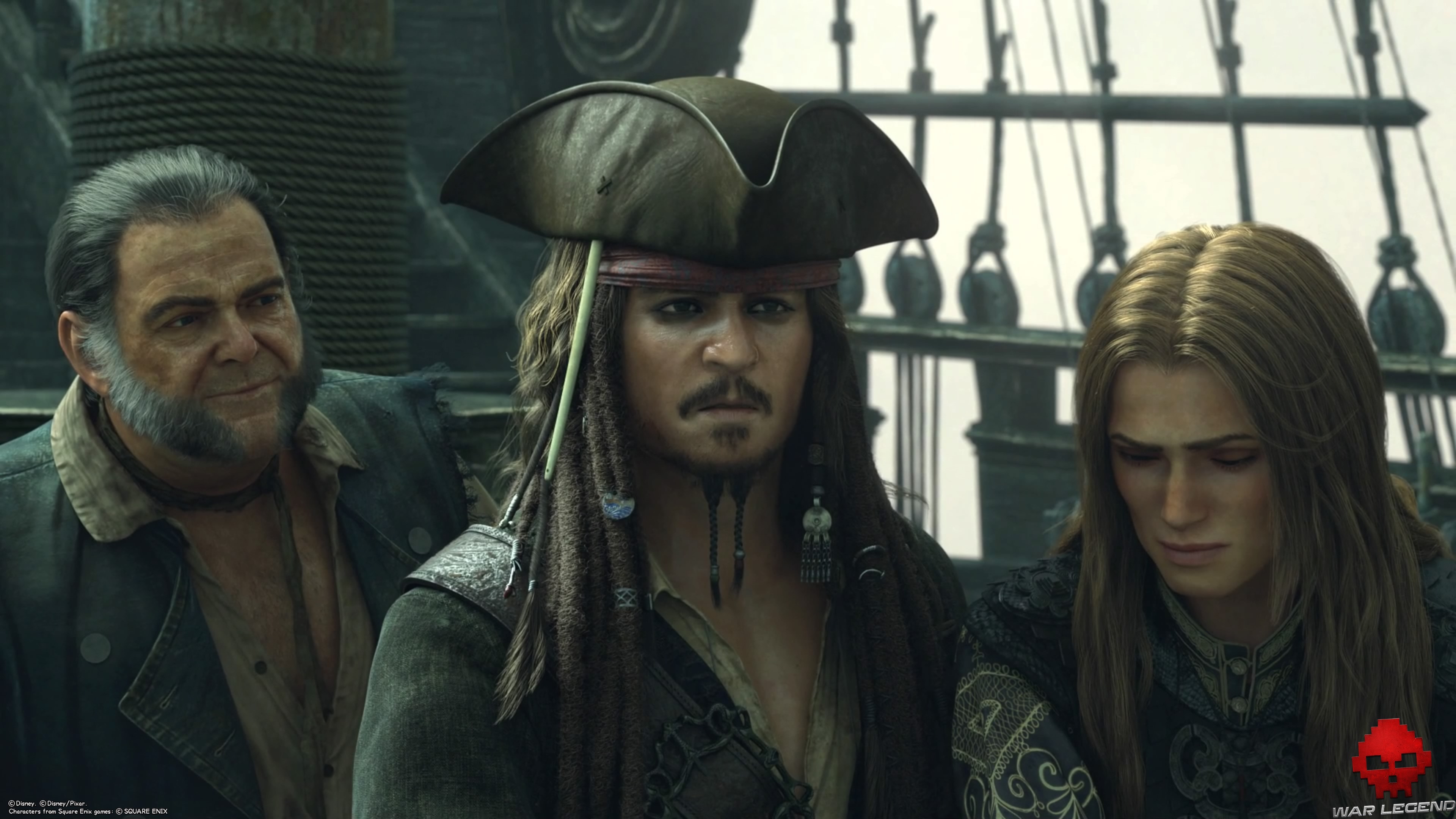 Gibbs, Jack Sparrow et Elizabeth