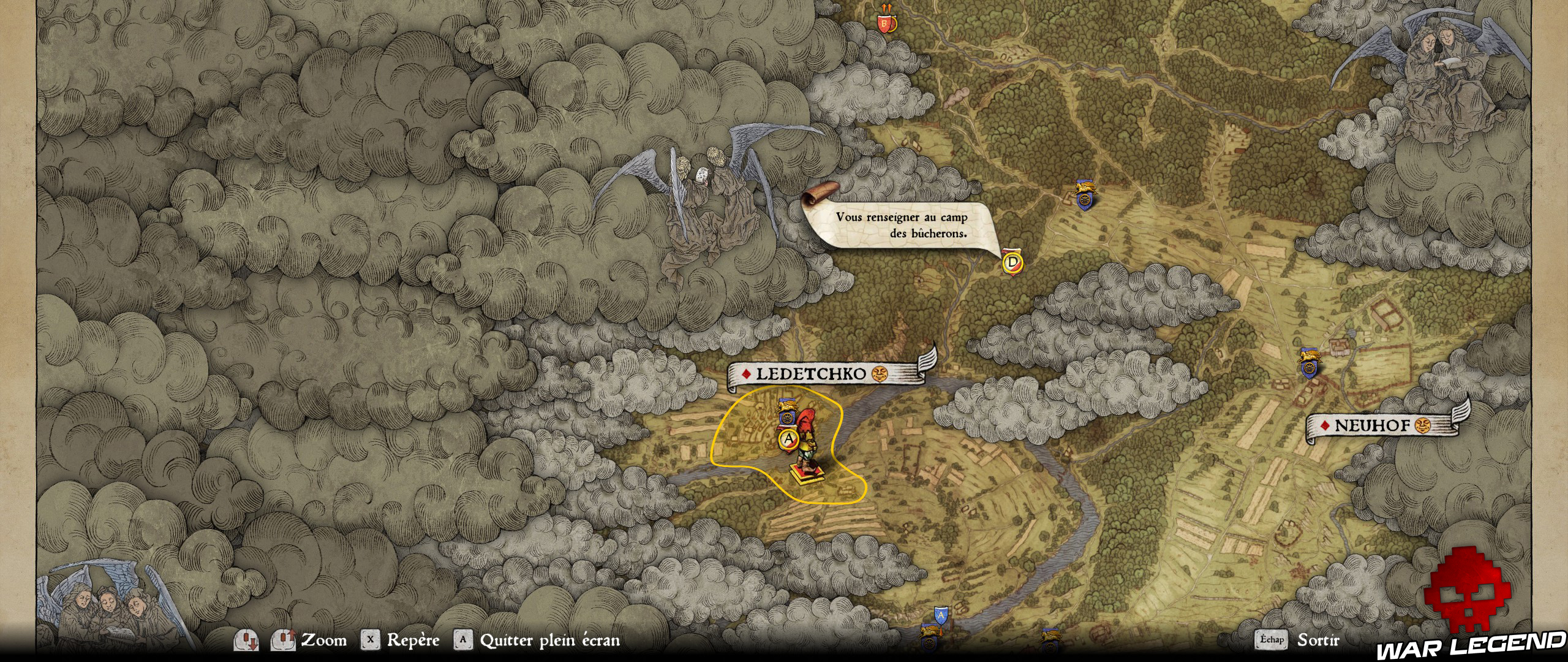 Kingdom Come les voies impénétrables 7 carte camp de bûcherons letchenko