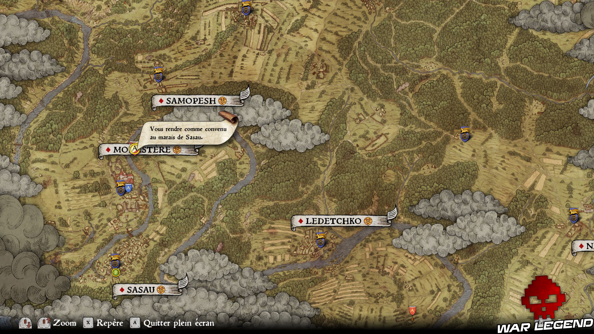 Les dés sont jetés carte lieu de rendez-vous rabatteurs