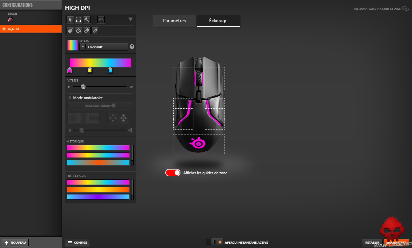 Réglage du rétroéclairage