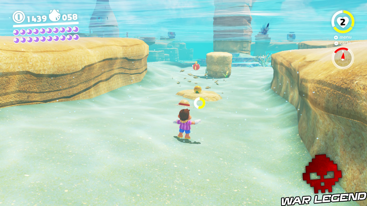 mario au fond de l'eau, graine un peu plus loin