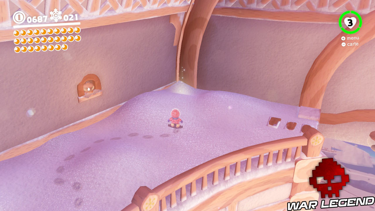 emplacement scintillant dans la neige à l'étage de Flocons-en-flonflonnie