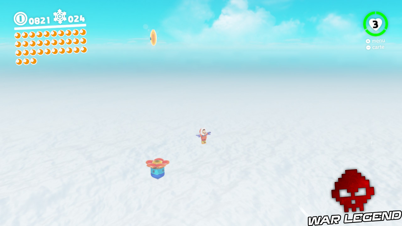 fleur au milieu des nuages permettant d'accéder à une lune