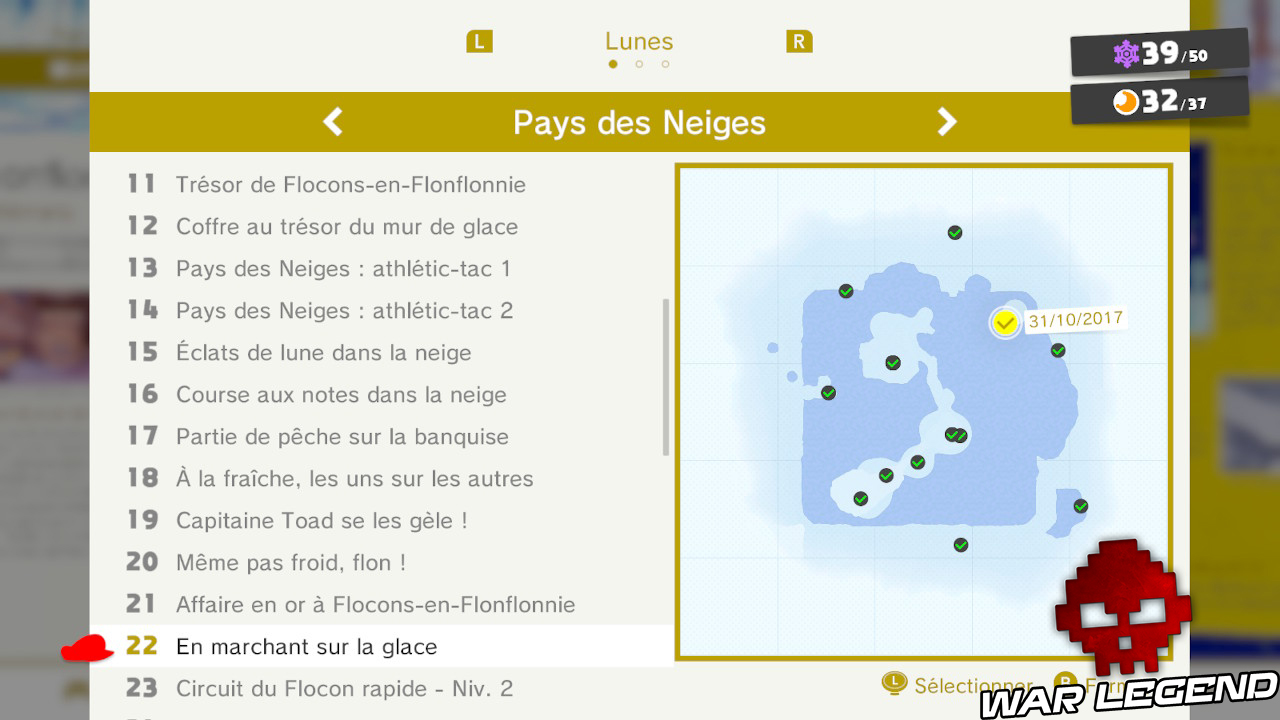 carte montrant où collecter lune