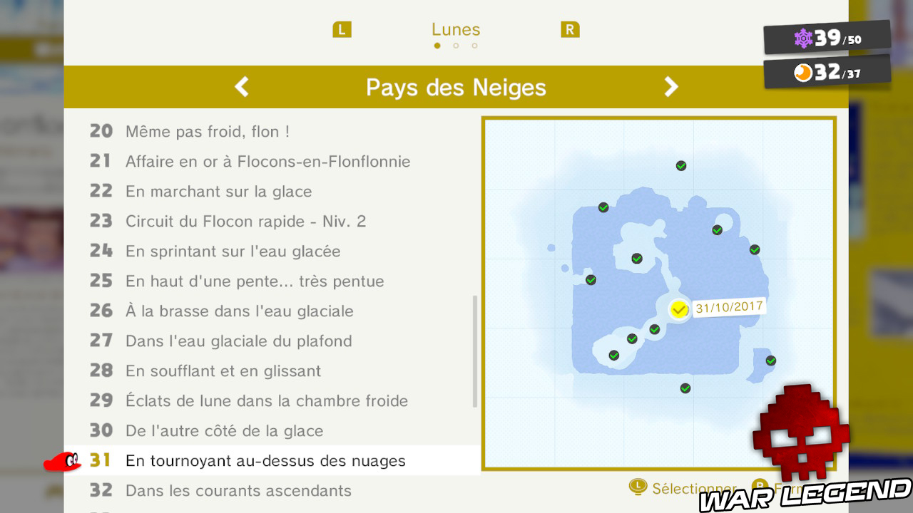 liste pays des neiges lunes super mario odyssey