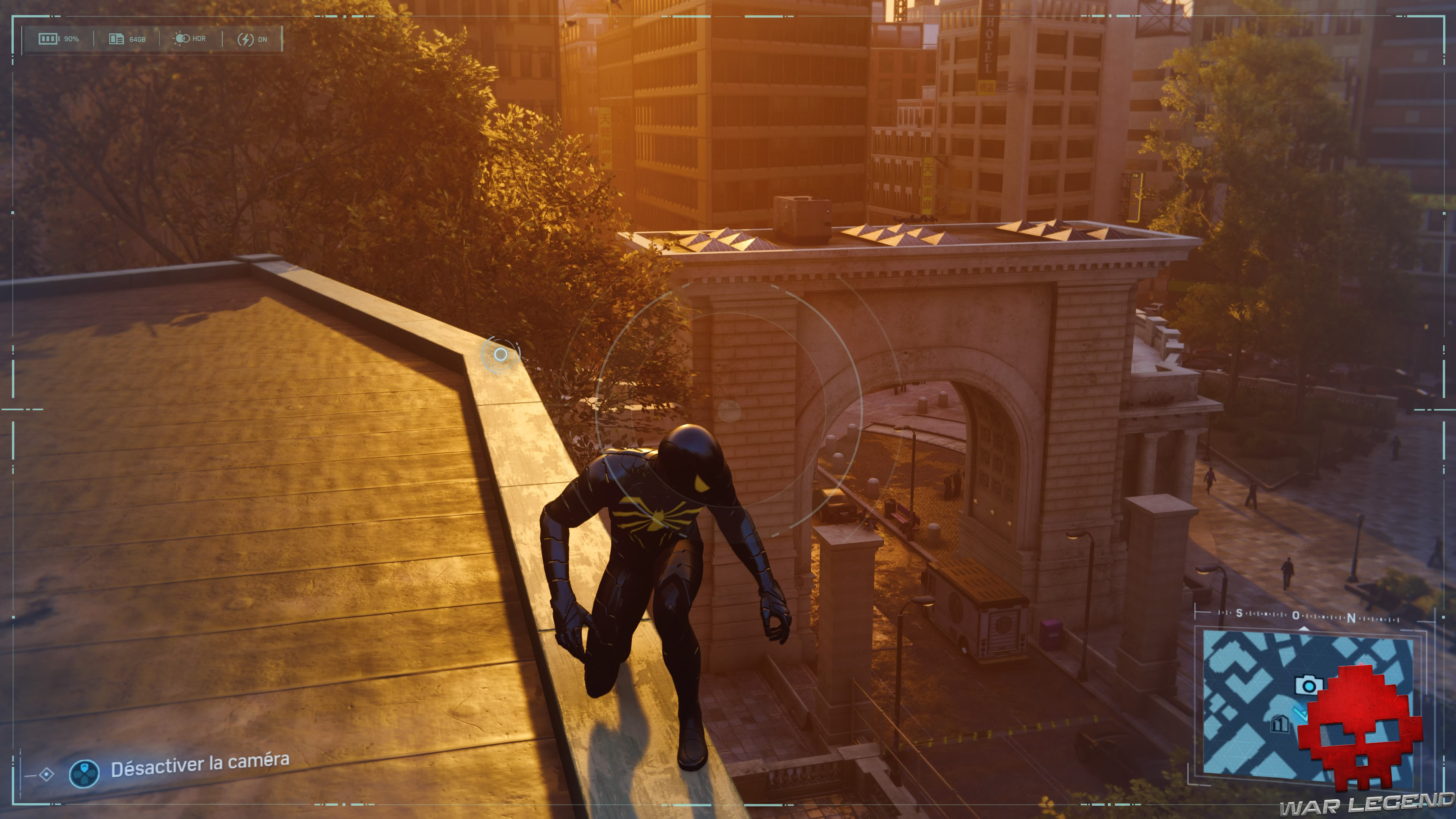 Spider-Man photo secrète arche du pont de Manhattan