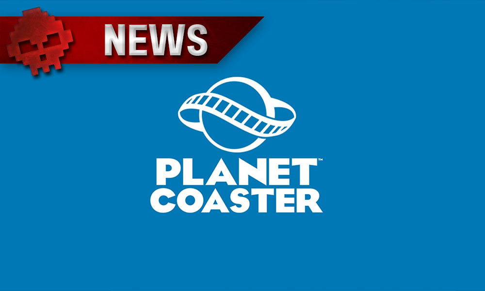 Planet Coaster - L'événement de Noël enfin daté - titre du jeu et planète entourée d'un rail d'attraction