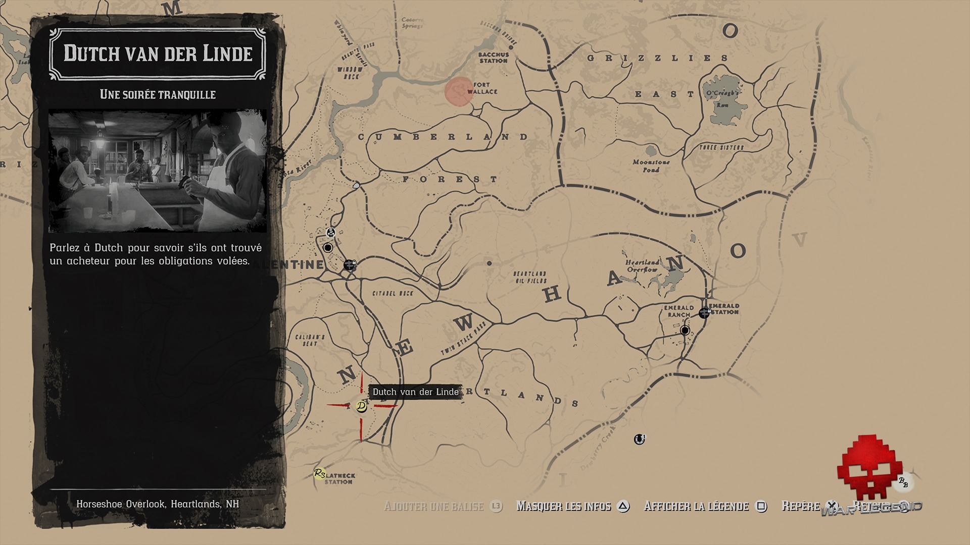 Soluce Red Dead Redemption 2 une soirée tranquille - emplacement