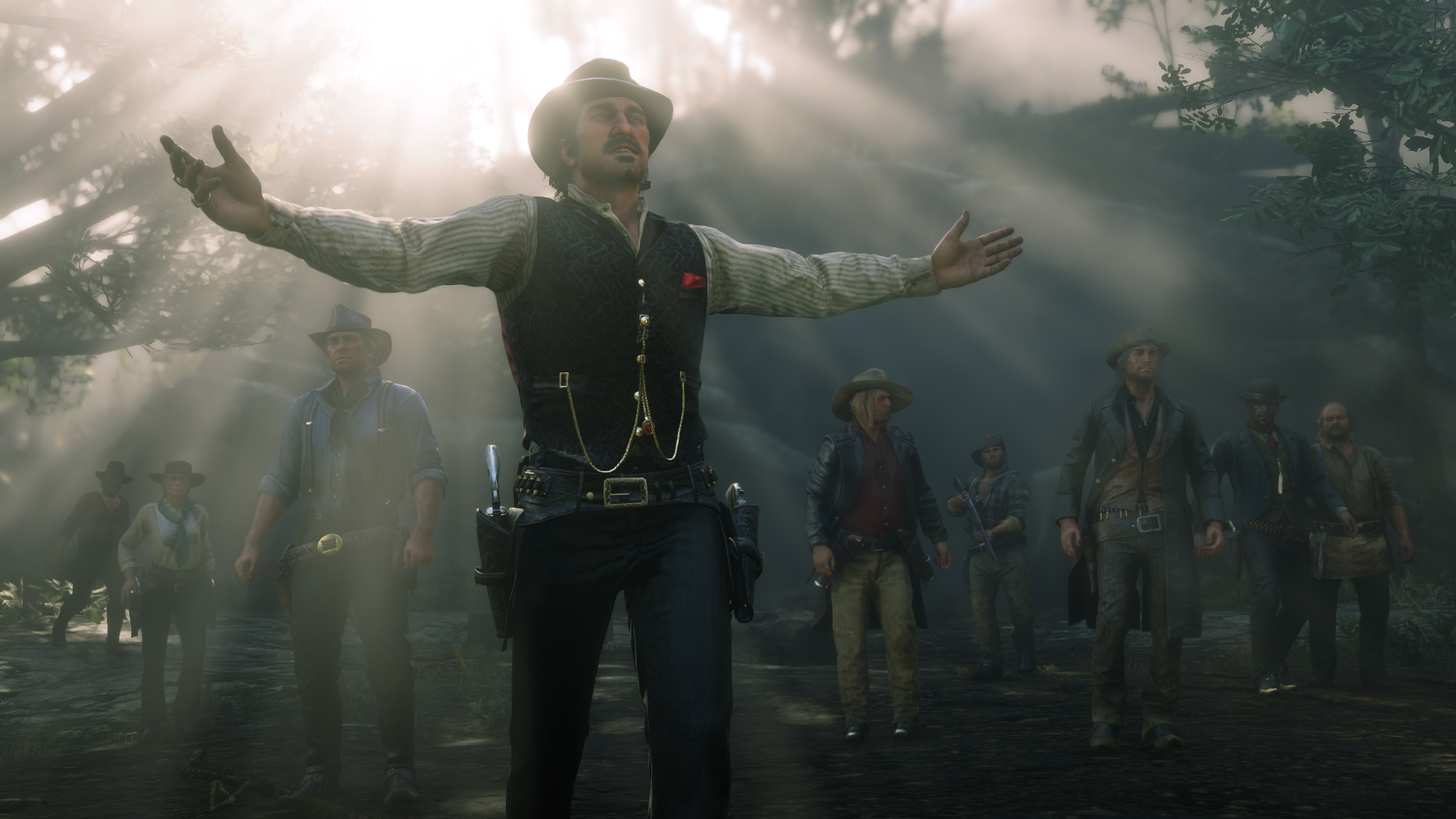 Red Dead Redemption 2 screenshot bandit bras tendus