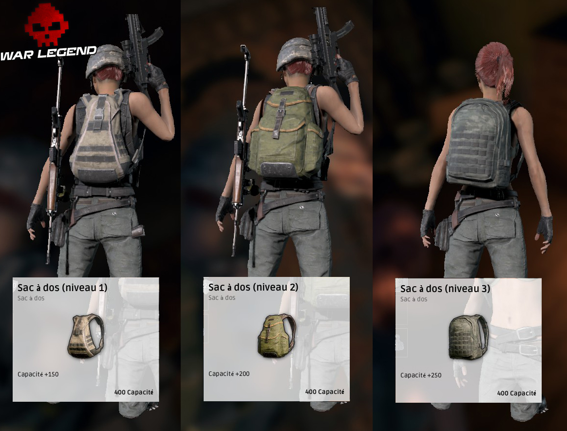 guide pubg tous les tiers de sac à dos