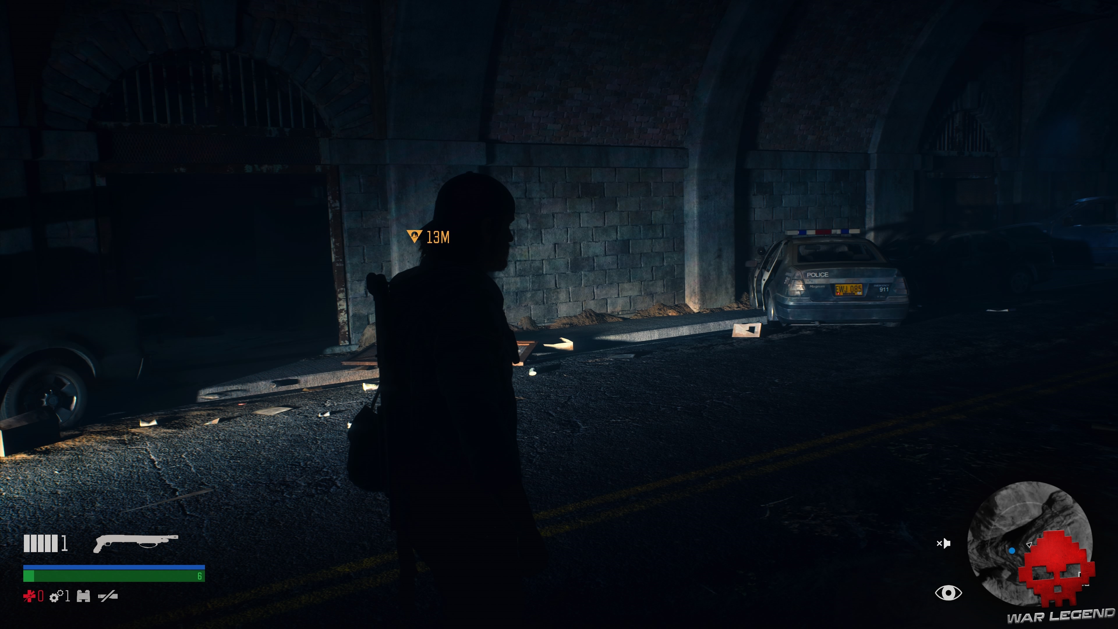 Soluce Days Gone véhicule de police dans un tunnel