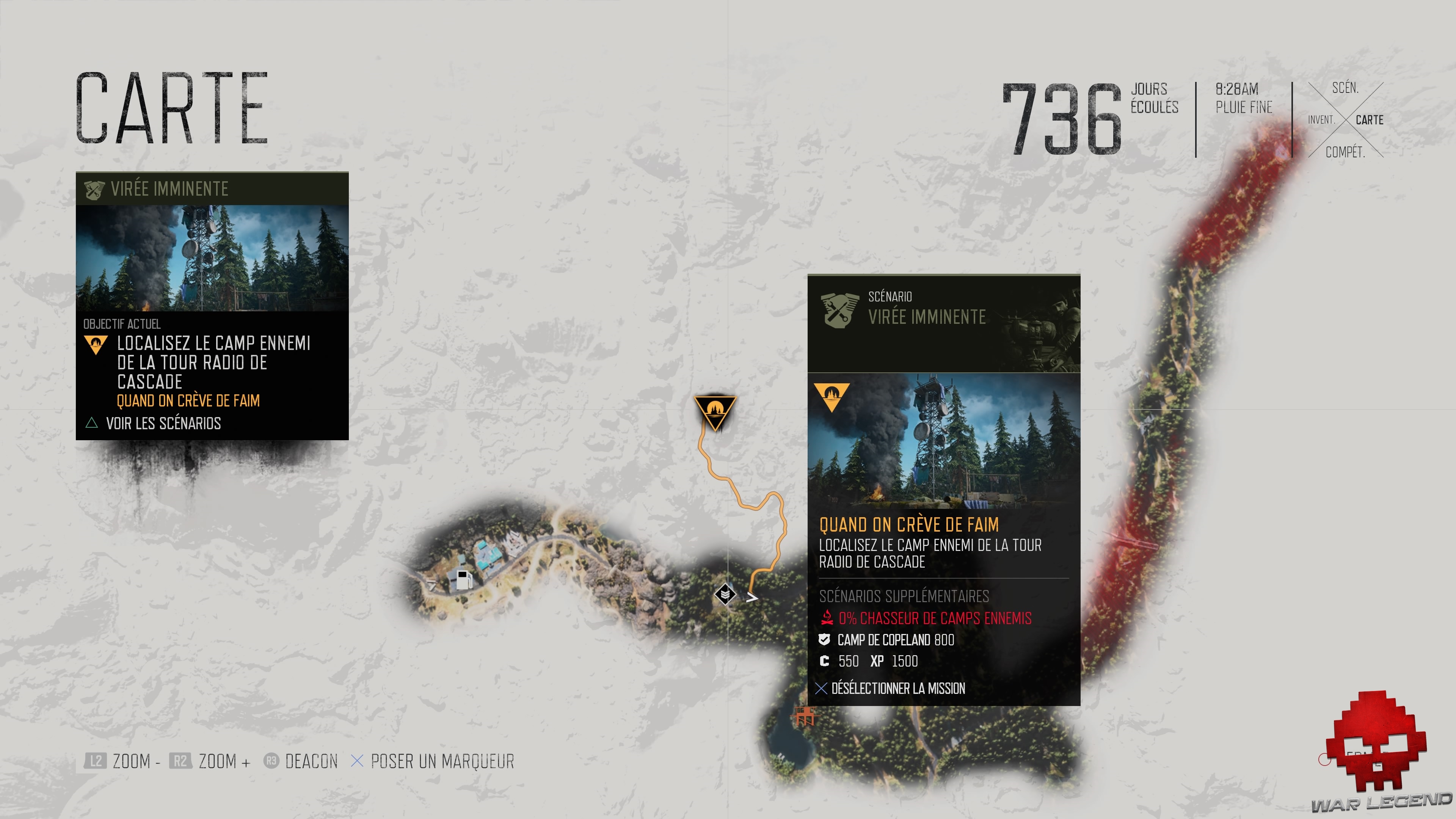 Soluce Days Gone quand on crève de faim - carte